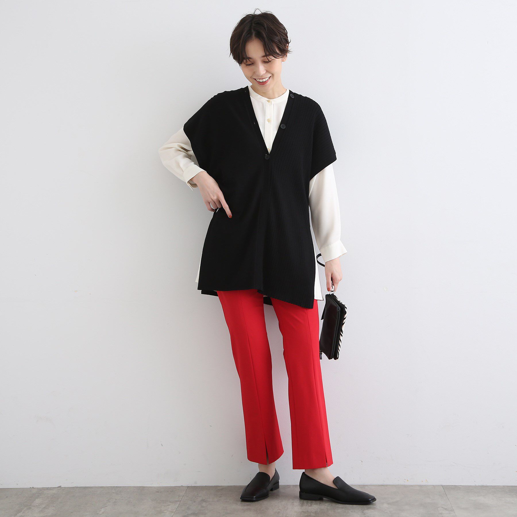 INDIVI「【褒められパンツ/洗える/接触冷感/UVケア】スリット入りストレートパンツ」|その他|