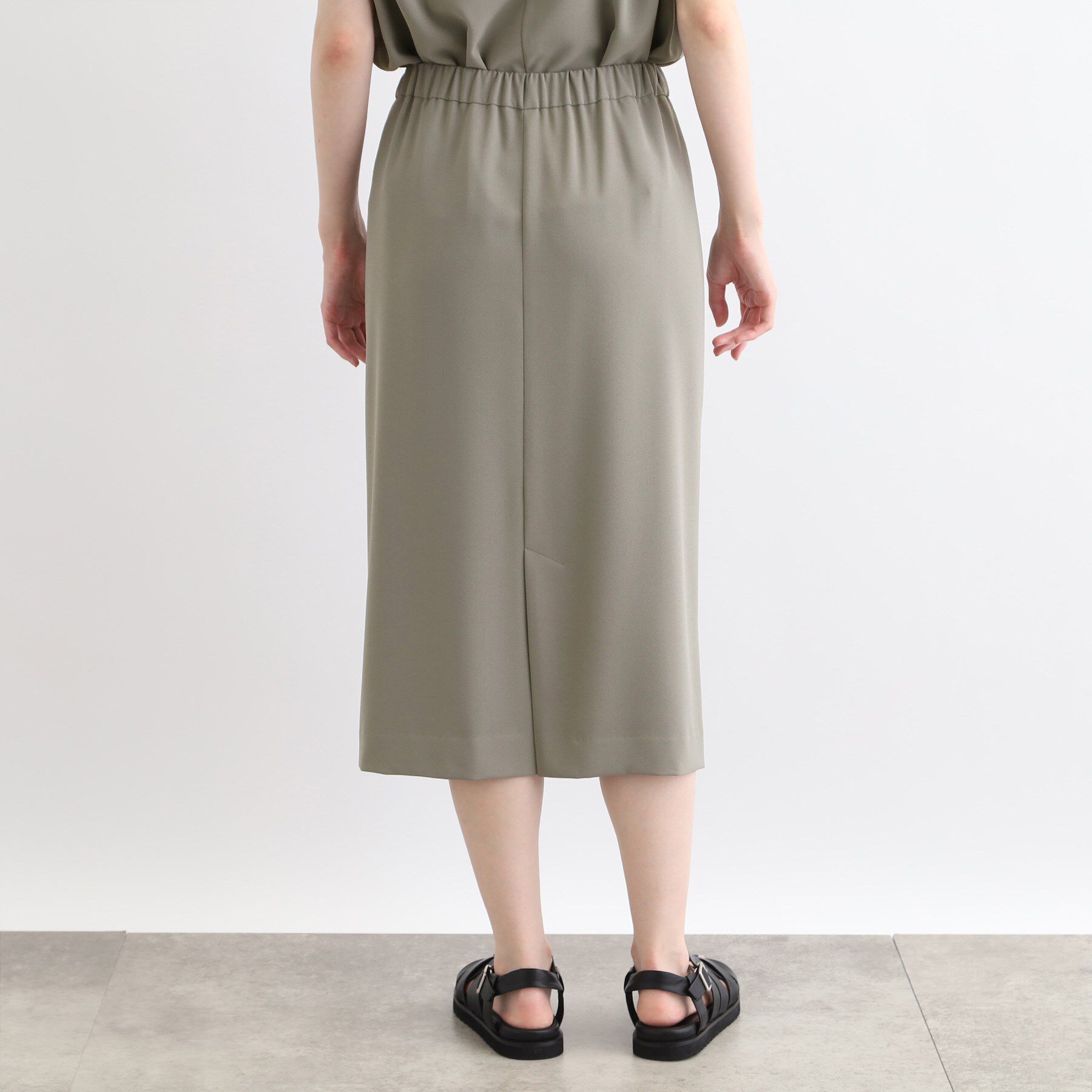 INDIVI「【洗える／SETUP可能／ウエストゴム】ストレートラインスカート」|スカート|