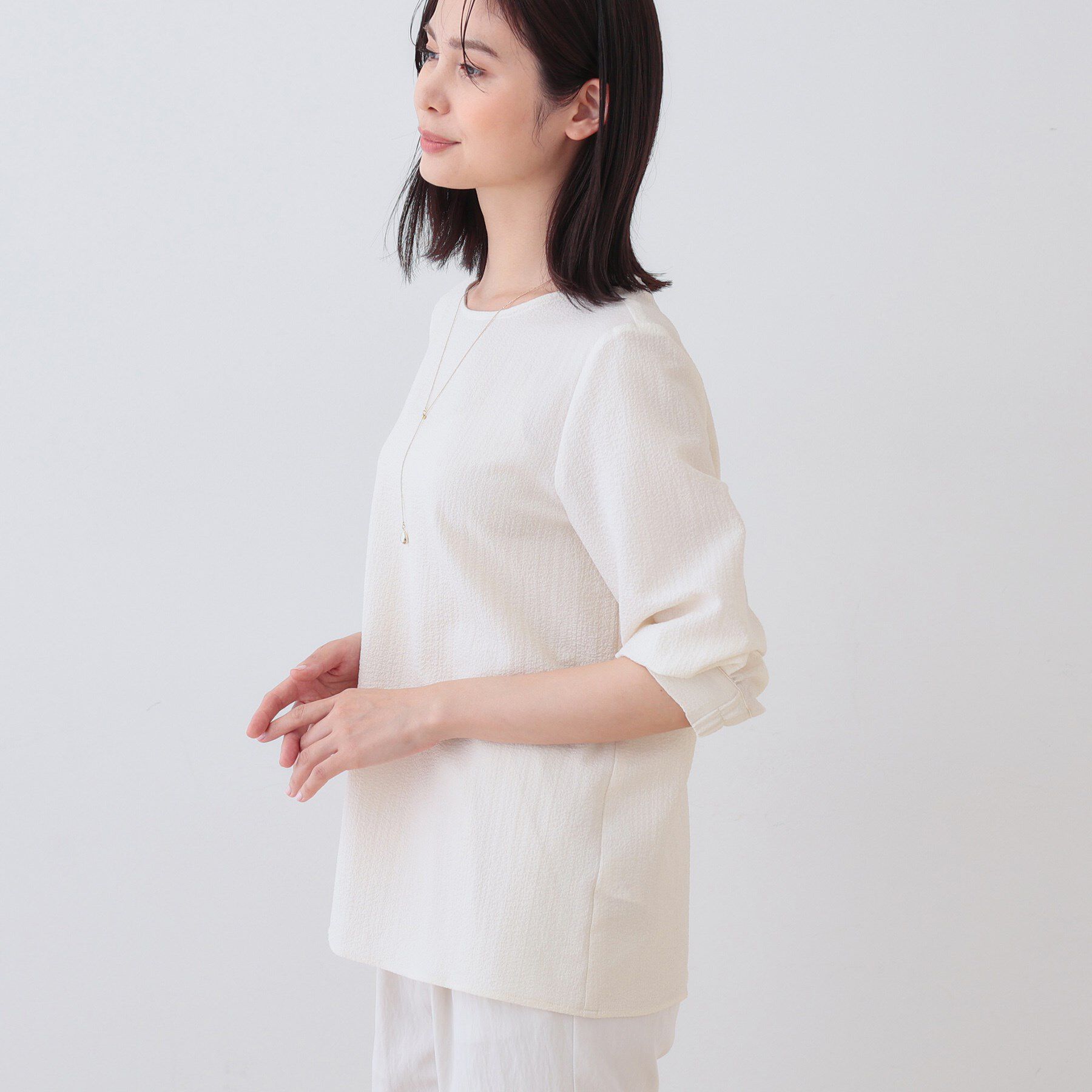 INDIVI「【ラメ】シンプルTブラウス」|シャツ・ブラウス|