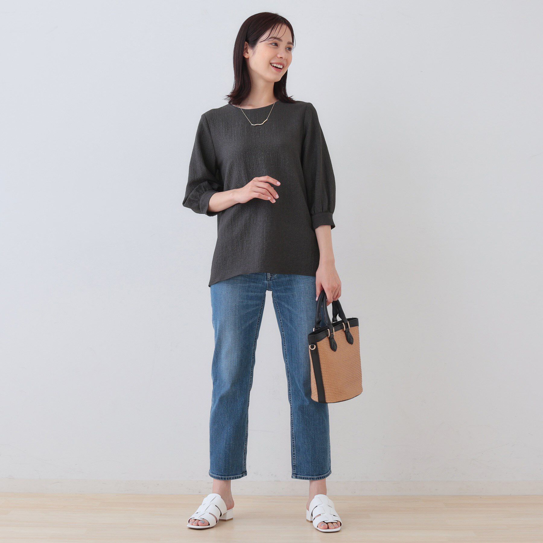 INDIVI「【ラメ】シンプルTブラウス」|シャツ・ブラウス|