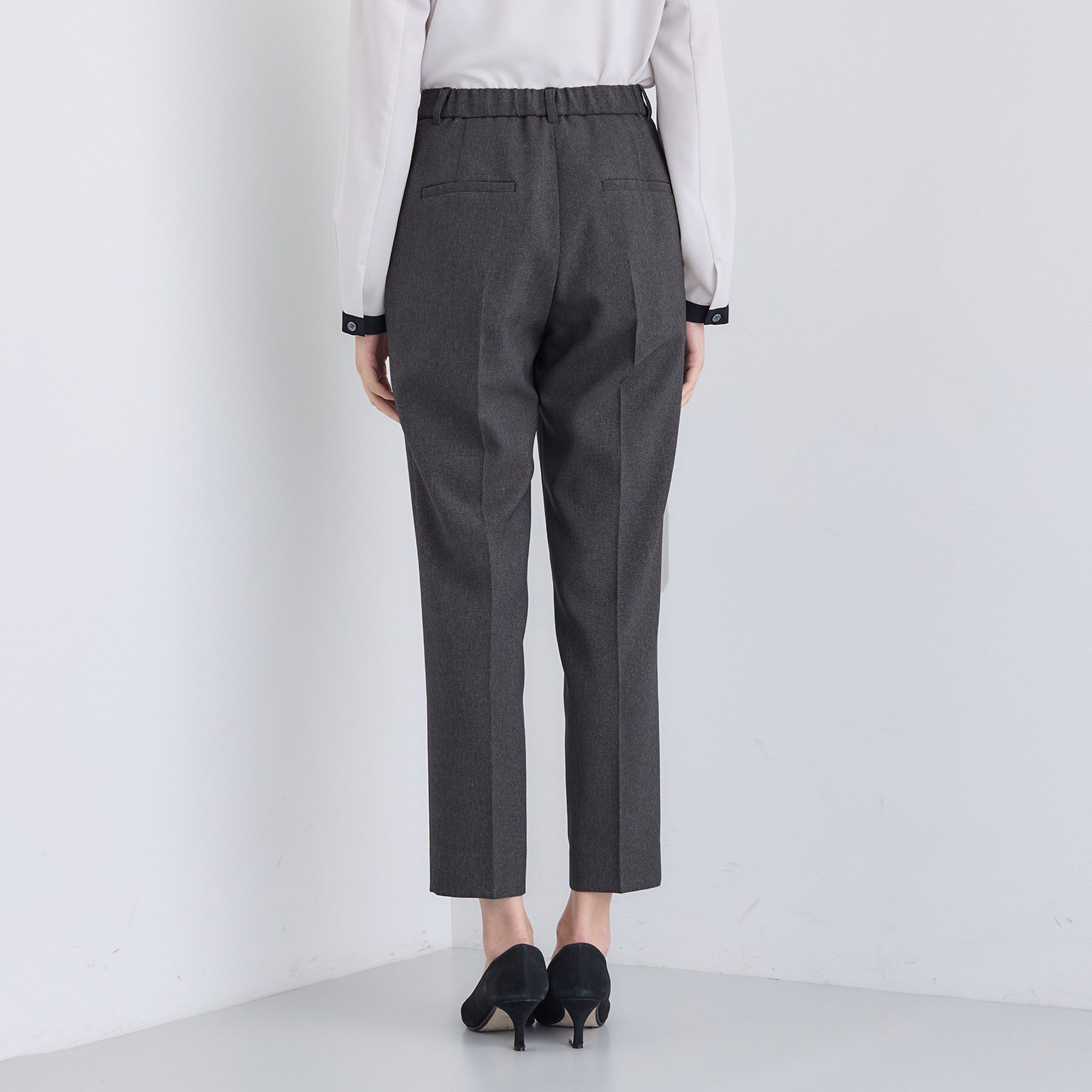 INDIVI「【洗える／通勤／スーツ】メランジストレッチ テーパードパンツ」|スーツ|
