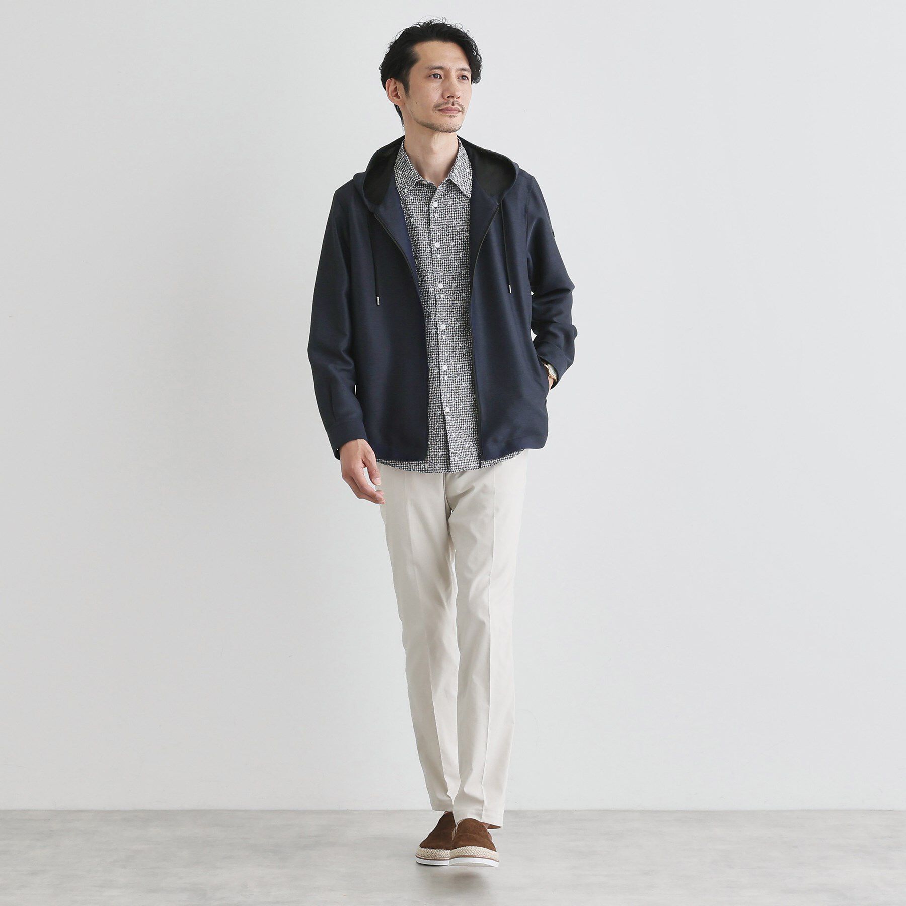 TAKEO KIKUCHI「【軽羽織】カラミ織り フード羽織りシャツ」|シャツ・ブラウス|