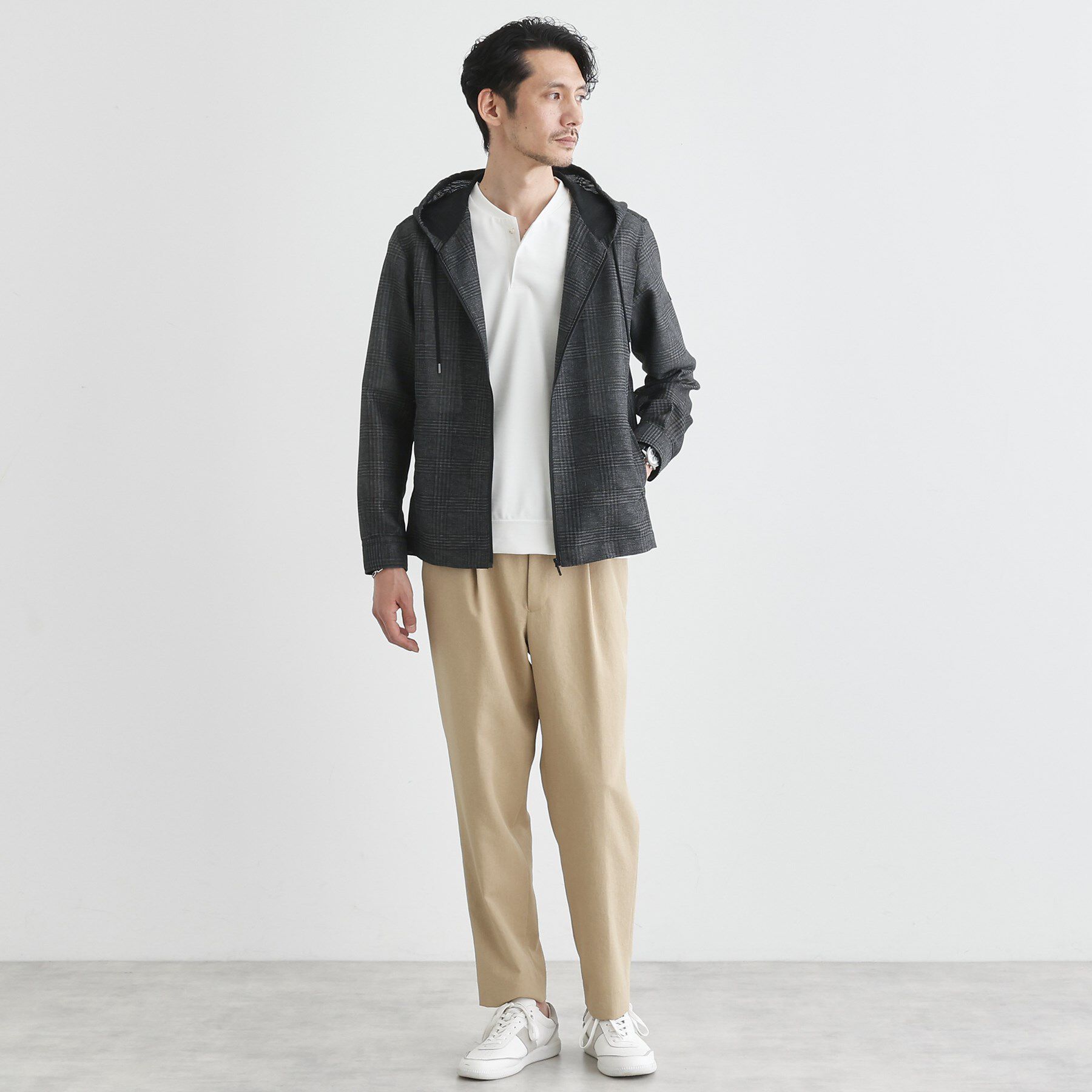 TAKEO KIKUCHI「【軽羽織】カラミ織り フード羽織りシャツ」|シャツ・ブラウス|