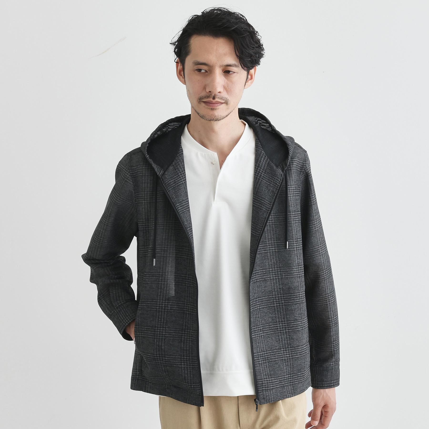 TAKEO KIKUCHI「【軽羽織】カラミ織り フード羽織りシャツ」|シャツ・ブラウス|