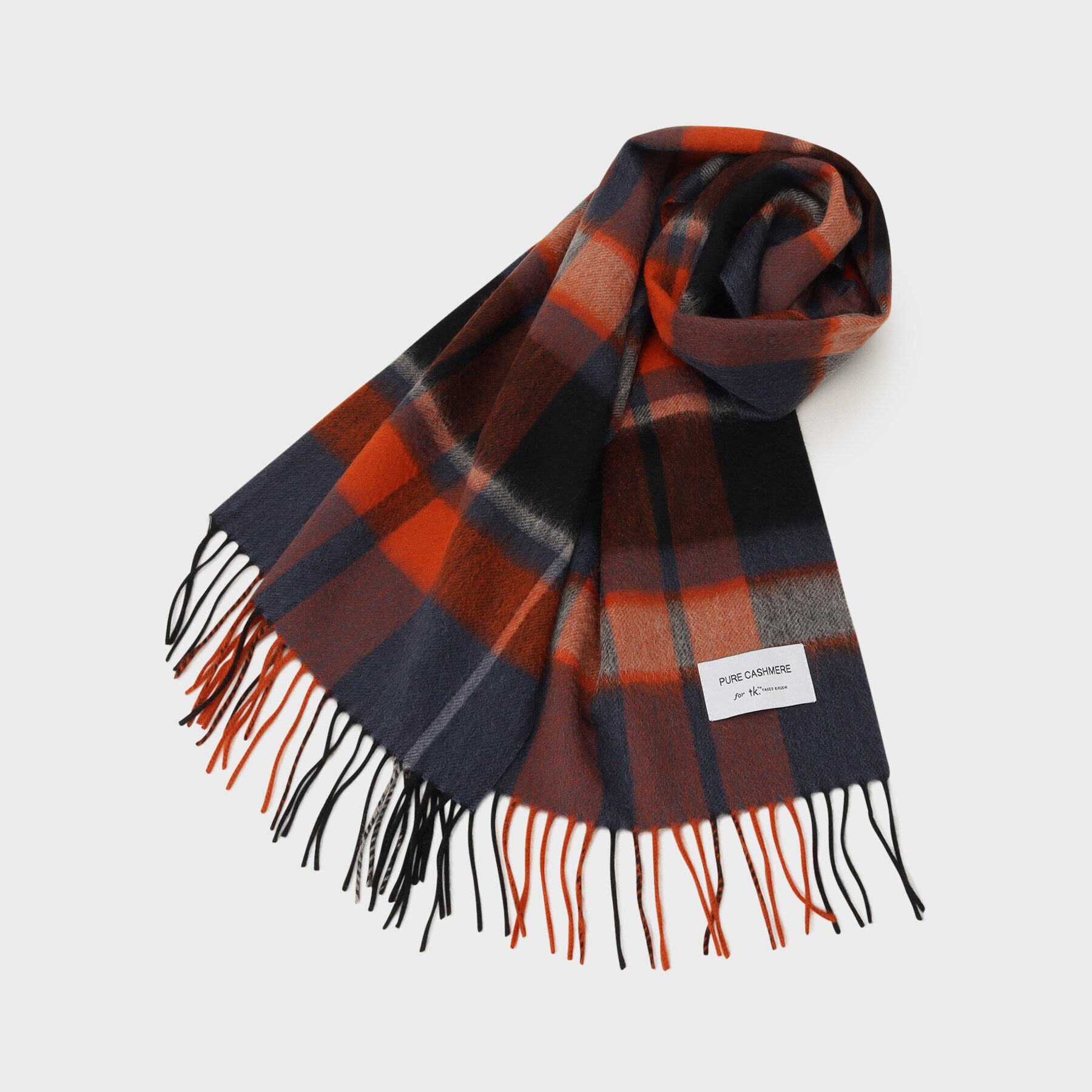 tk.TAKEO KIKUCHI「カシミヤチェックマフラー」|ストール|レッド(263)