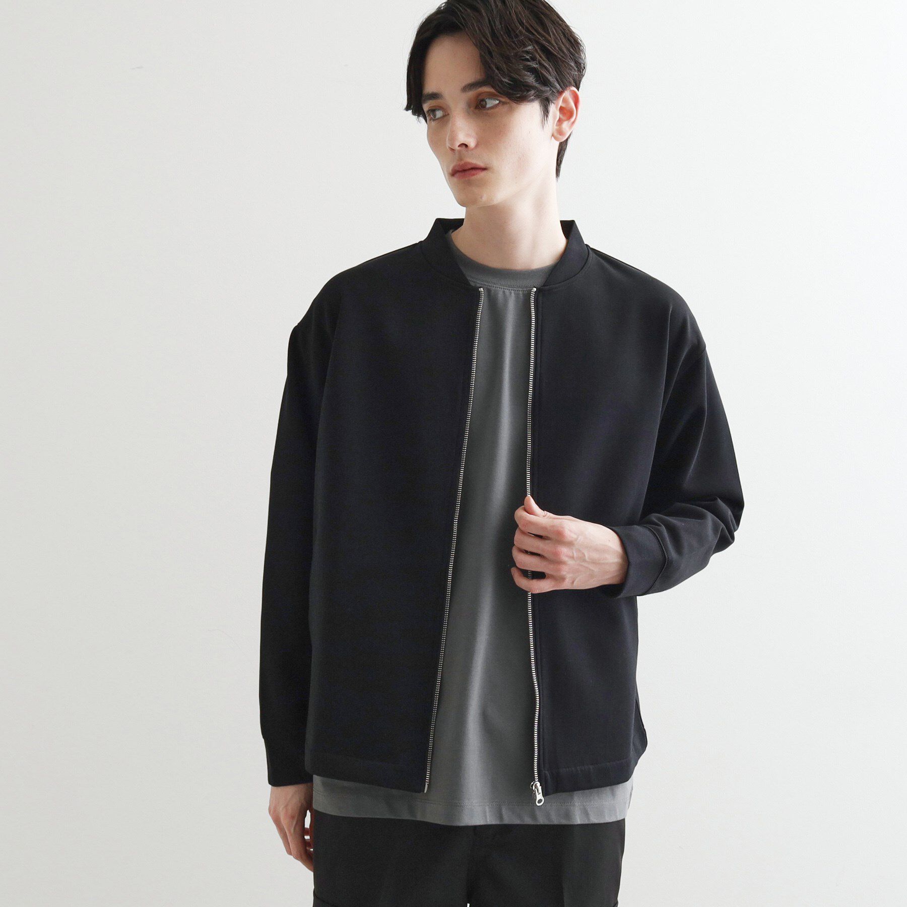 tk.TAKEO KIKUCHI「カットMA－1ブルゾン」|ブルゾン・スタジャン|ブラック(019)