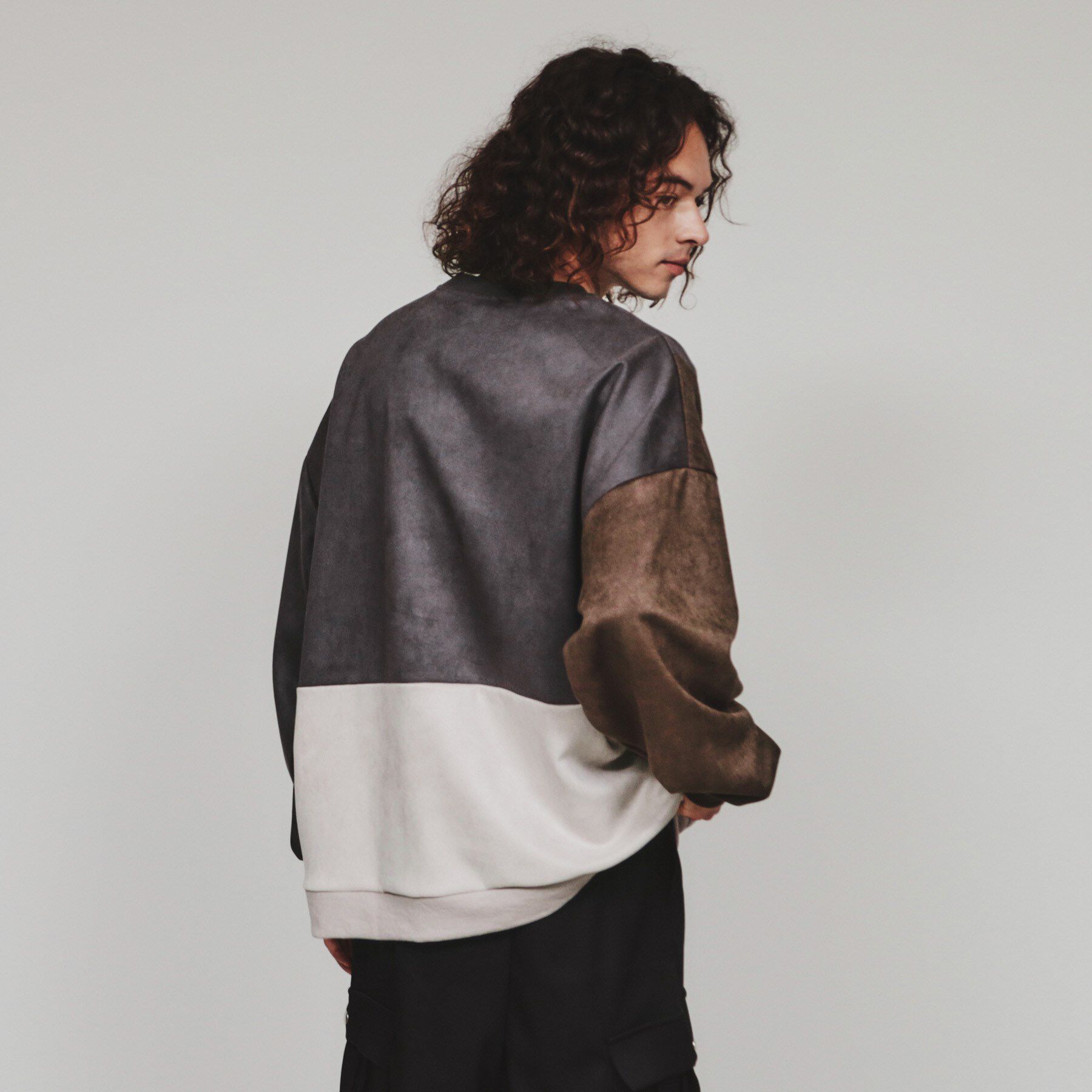 tk.TAKEO KIKUCHI「スエードタッチアシンメトリー切替プルオーバー」|Tシャツ・カットソー|