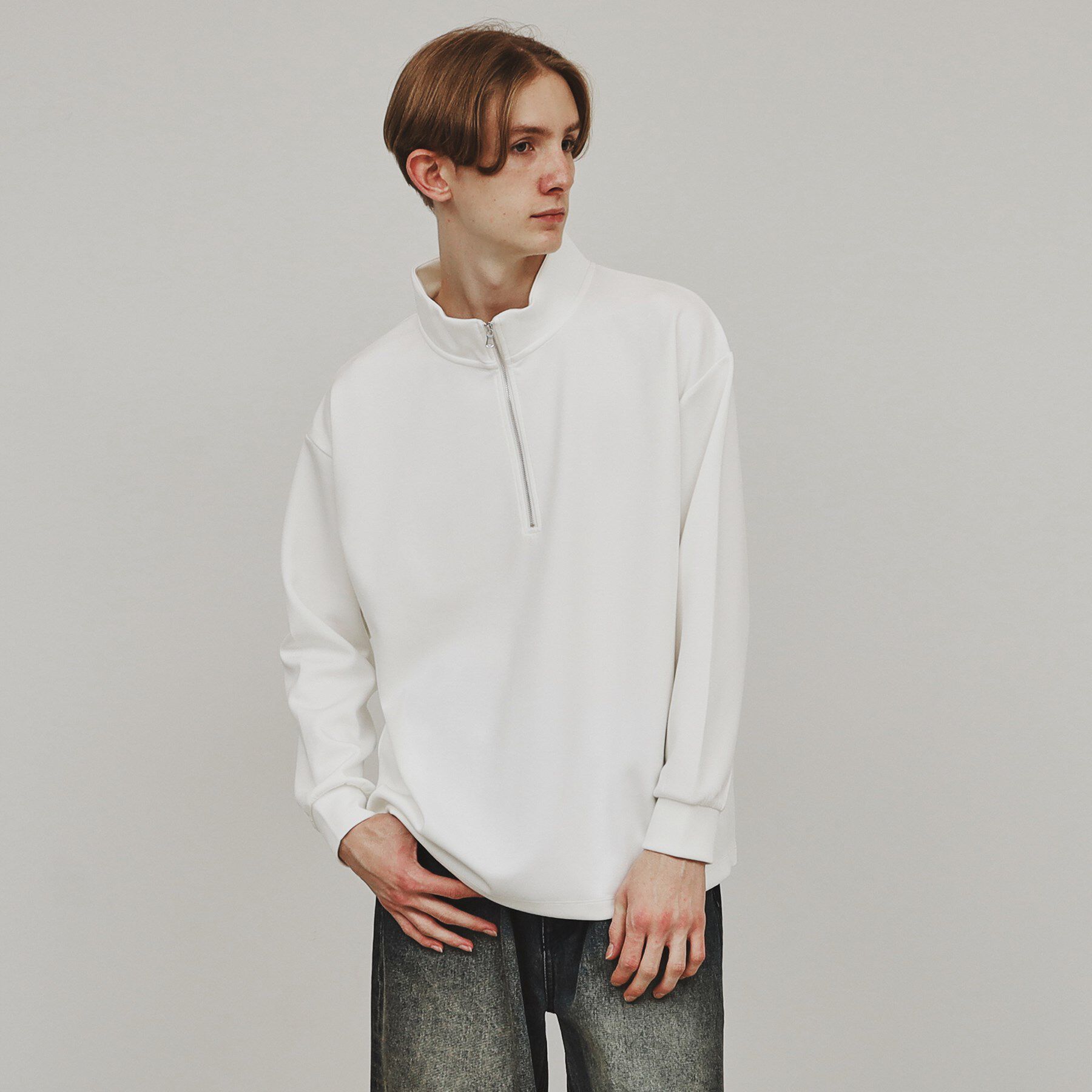 tk.TAKEO KIKUCHI「ポンチハーフジップトップス」|Tシャツ・カットソー|