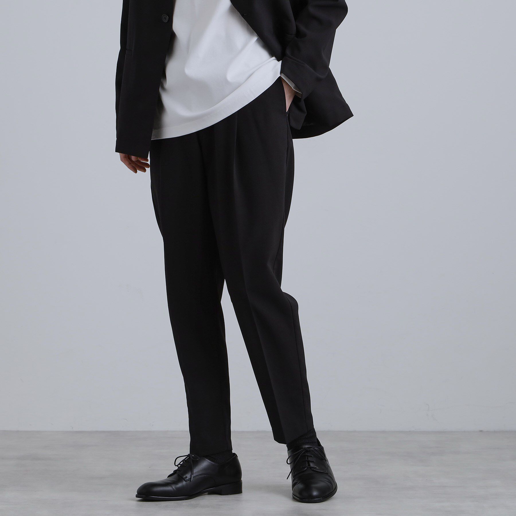 tk.TAKEO KIKUCHI「【2点セットジャケット＋パンツ】エアリードライノーカラージャケット＆スラックス」|スーツ|