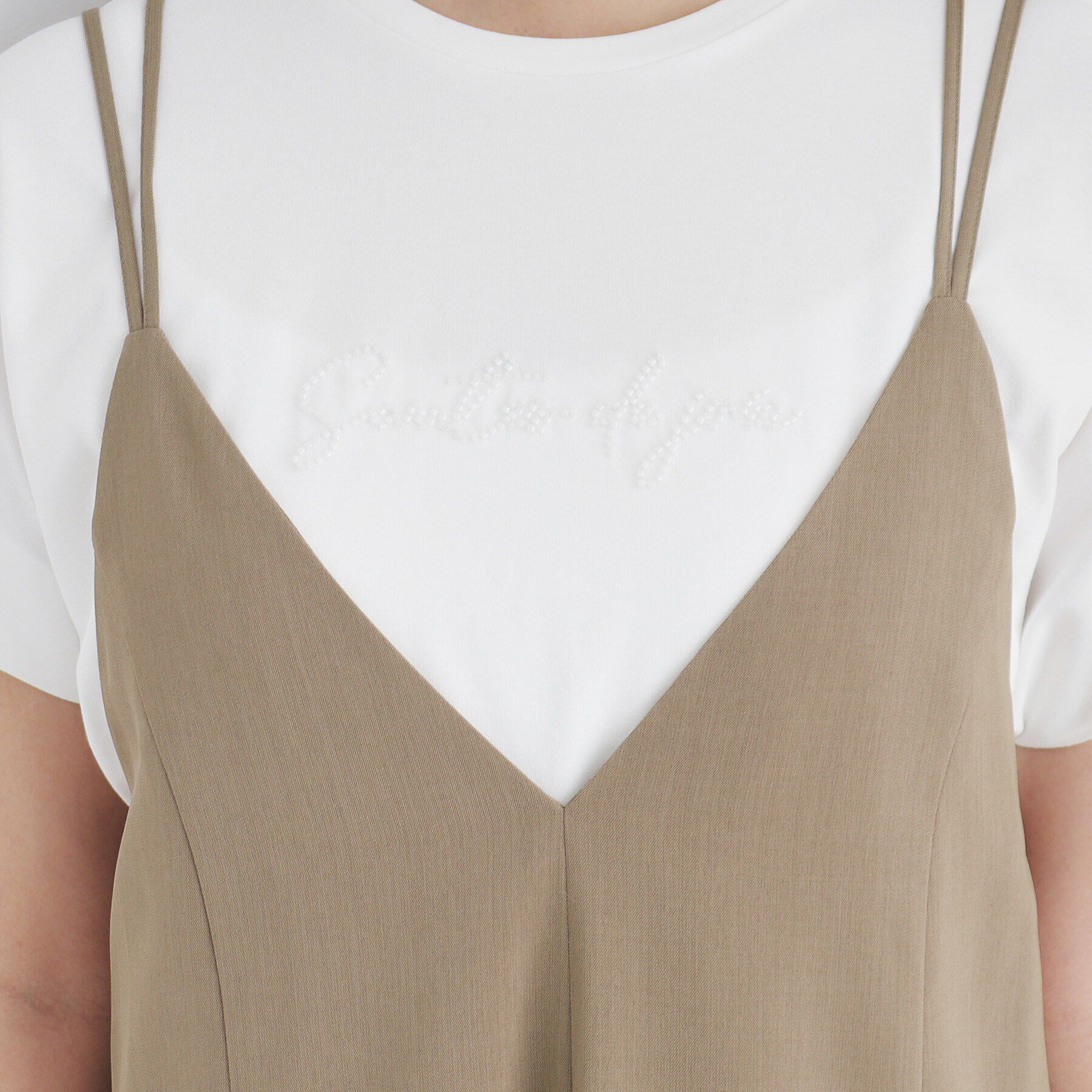 index「麻調キャミワンピース【洗濯機洗い可/防シワ】」|ワンピース|