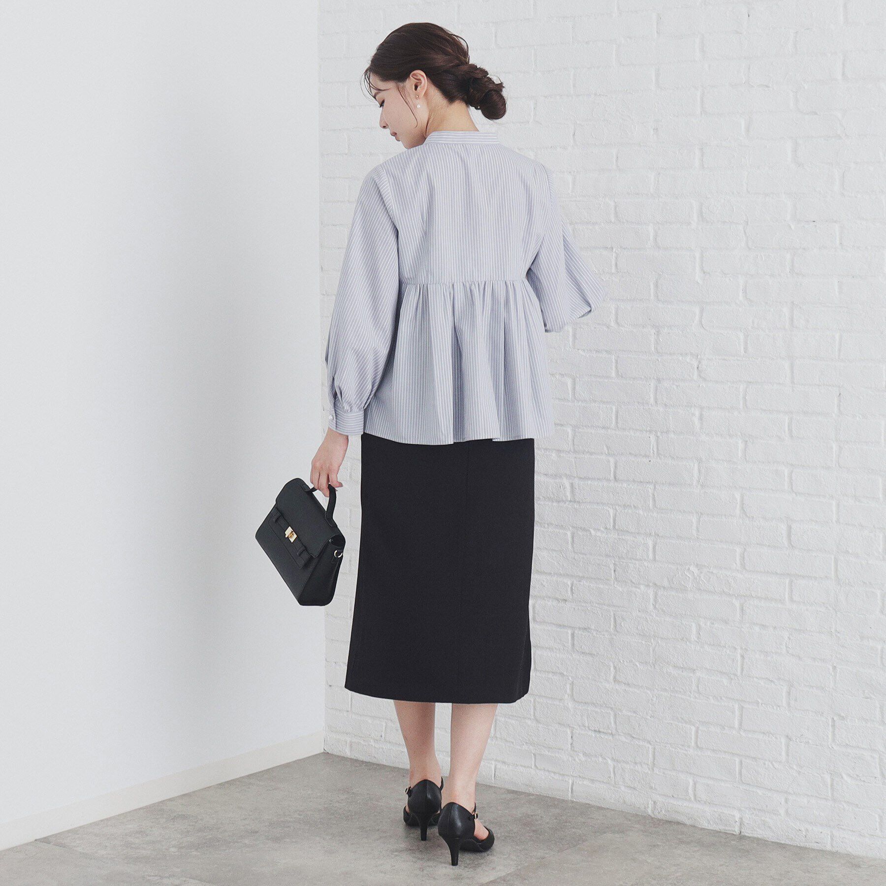 index「ラメラインペプラムブラウス【洗濯機洗い可/イージーアイロン/防シワ】」|シャツ・ブラウス|