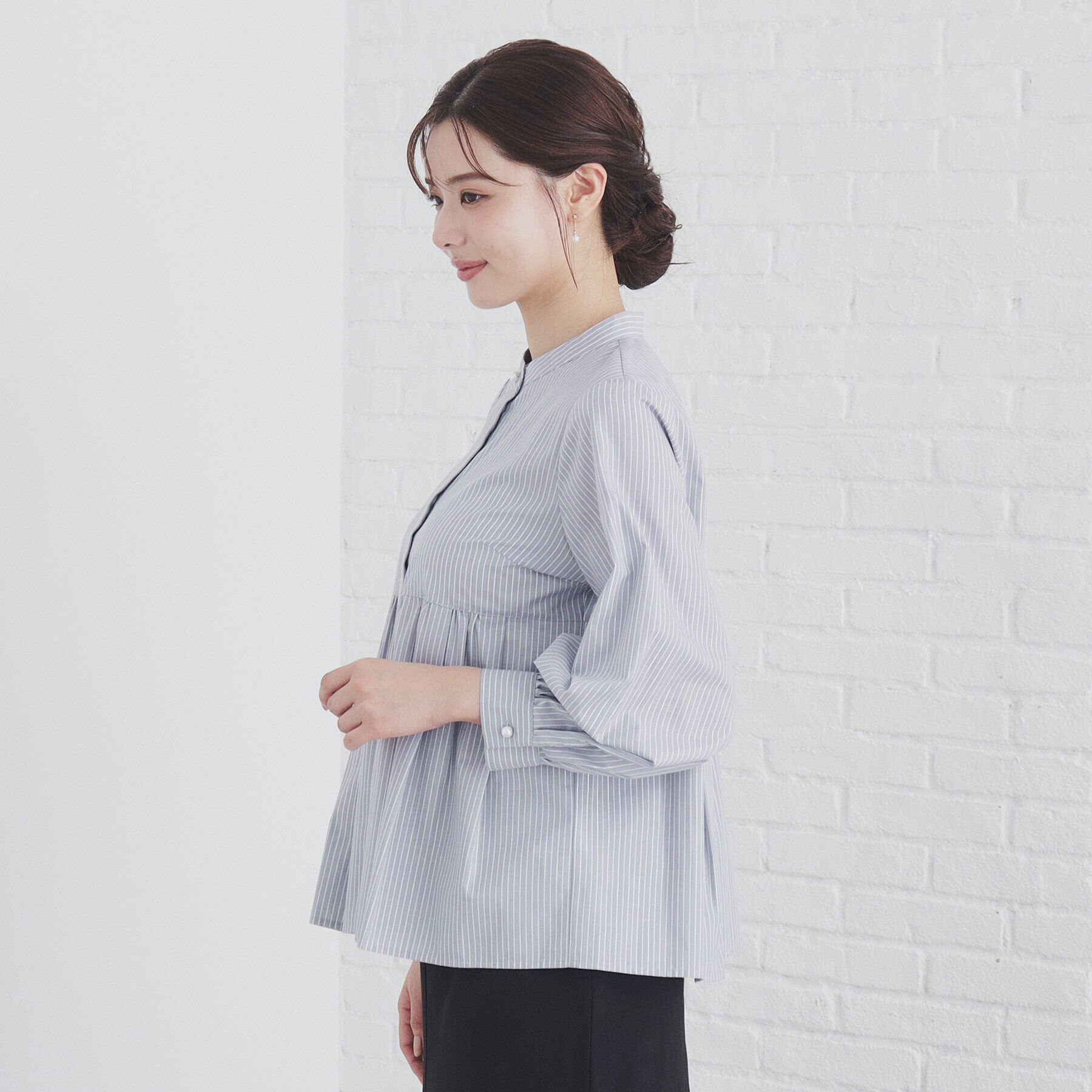 index「ラメラインペプラムブラウス【洗濯機洗い可/イージーアイロン/防シワ】」|シャツ・ブラウス|