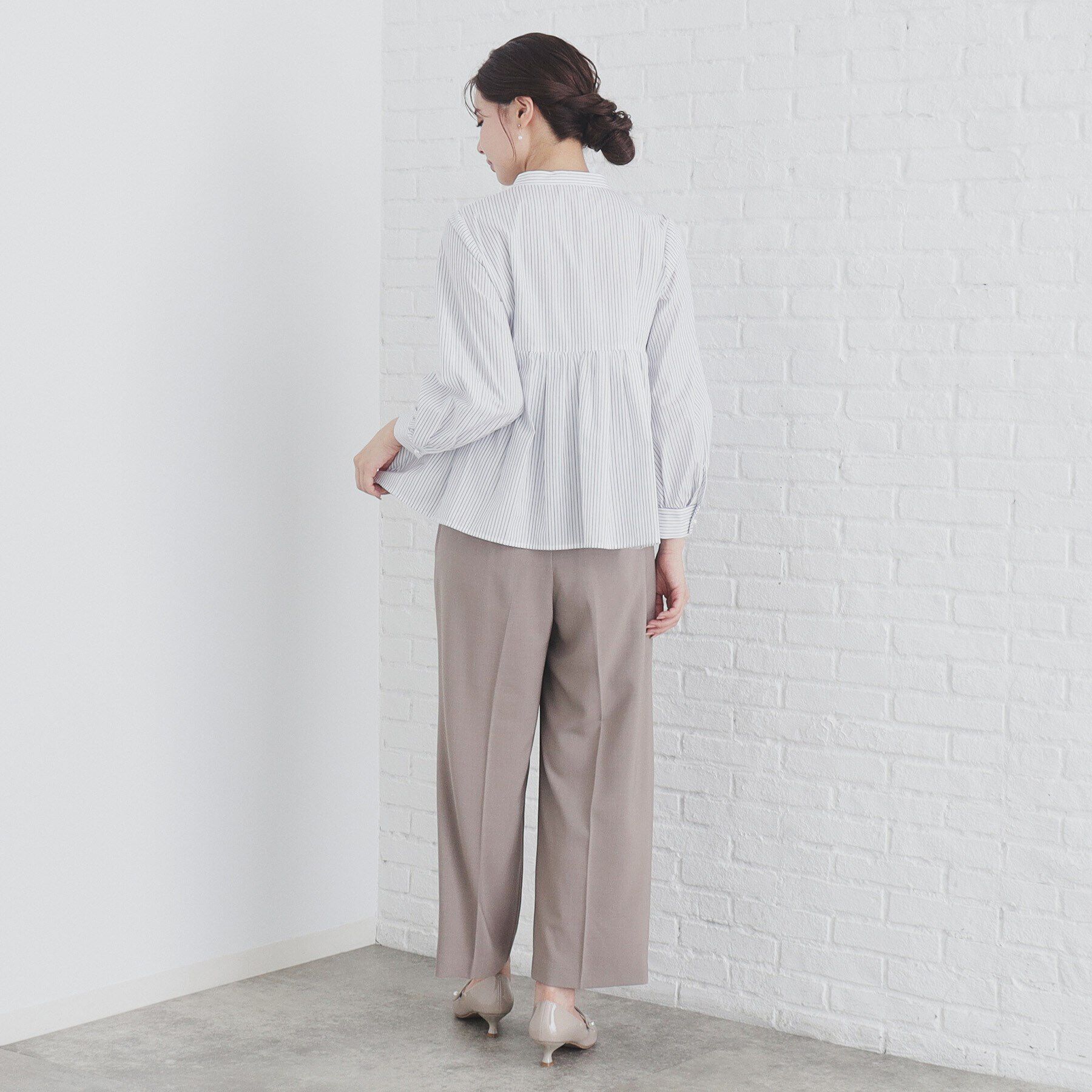 index「ラメラインペプラムブラウス【洗濯機洗い可/イージーアイロン/防シワ】」|シャツ・ブラウス|