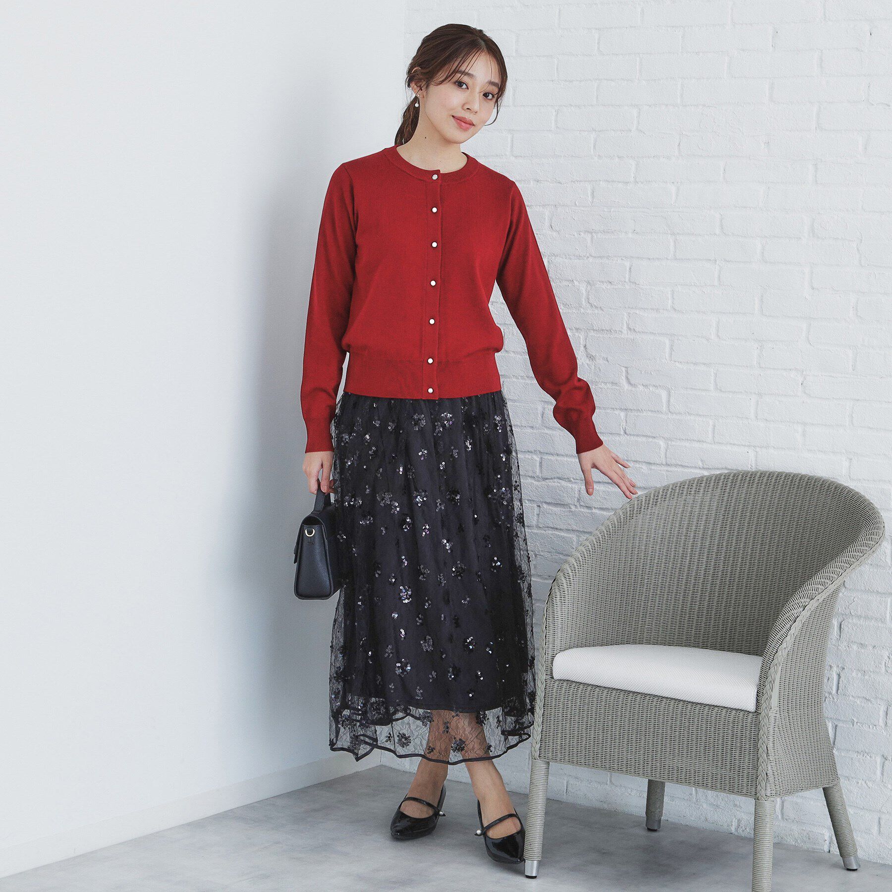 index「≪エマール検証済≫7colorビジュー釦クルーネックカーディガン【洗濯機洗い可】」|カーディガン|