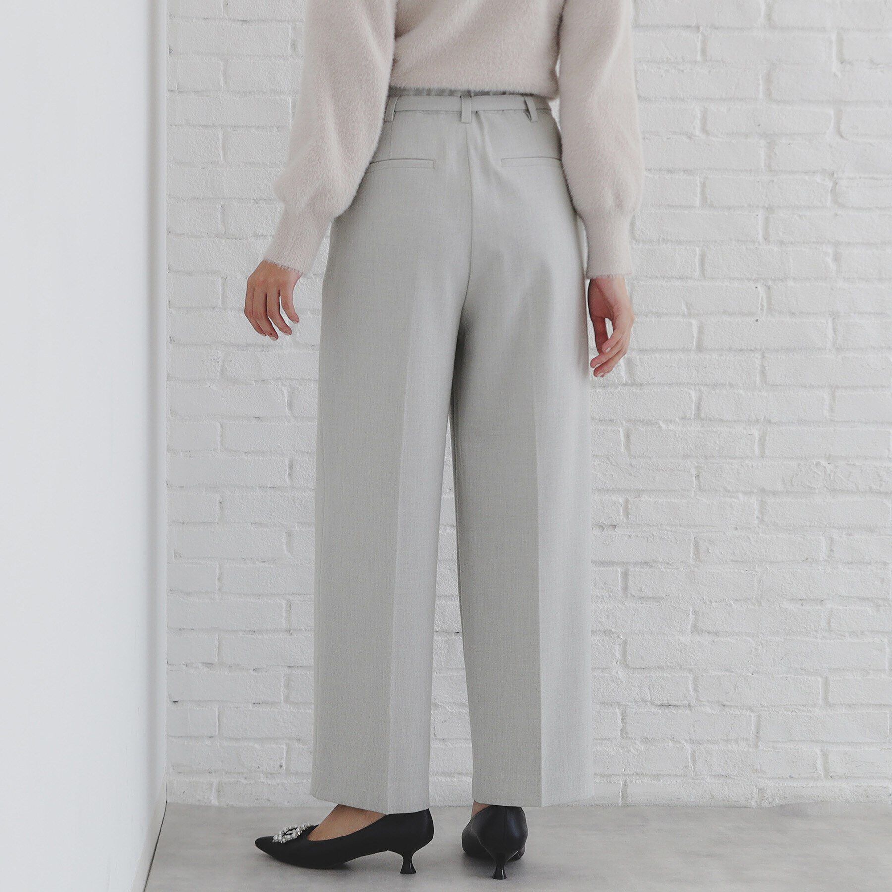 index「《S-LLsize》ストレッチタックワイドパンツ【洗濯機洗い可/吸湿発熱/イージーケア】」|その他|