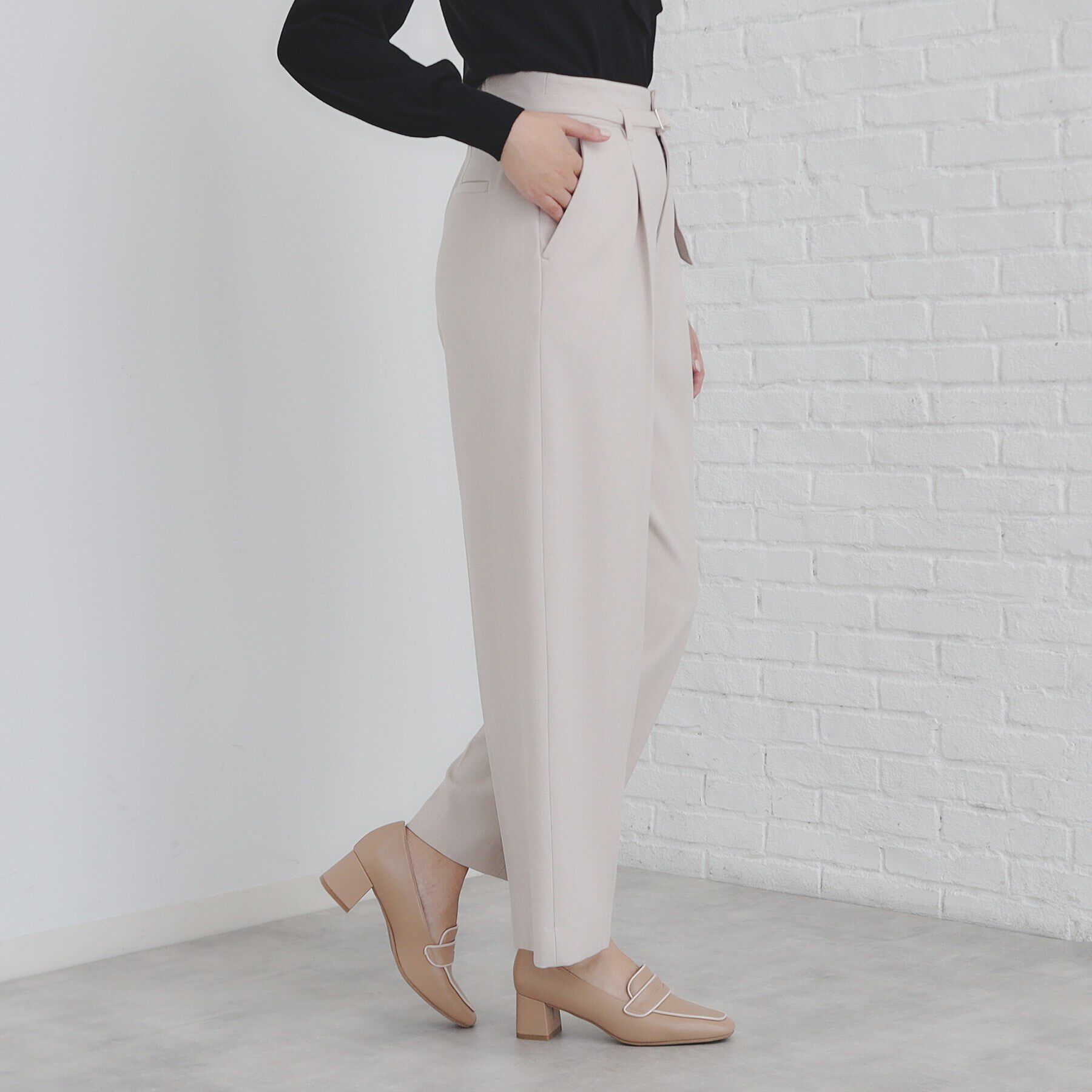 index「《S-LLsize》ストレッチタックワイドパンツ【洗濯機洗い可/吸湿発熱/イージーケア】」|その他|