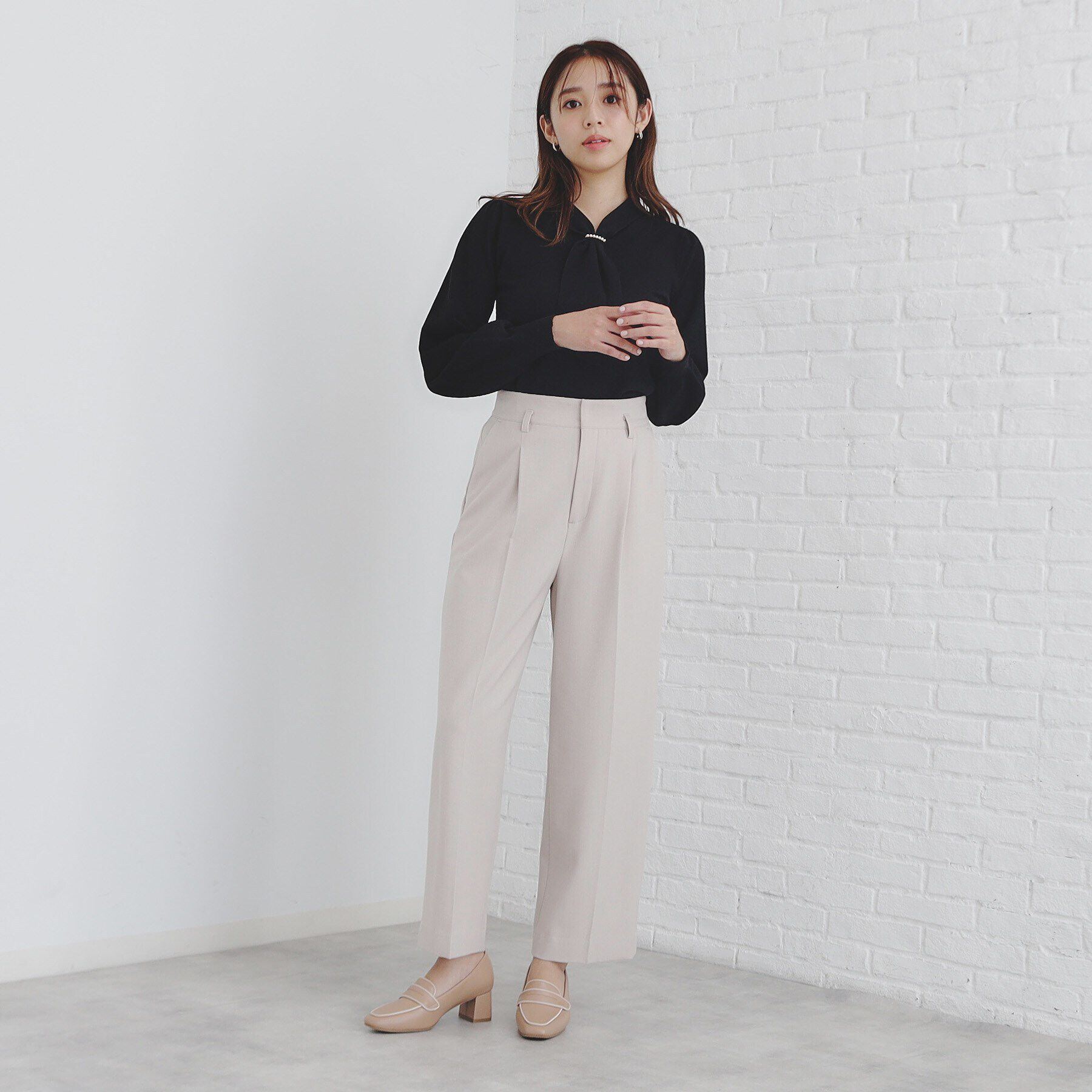 index「《S-LLsize》ストレッチタックワイドパンツ【洗濯機洗い可/吸湿発熱/イージーケア】」|その他|