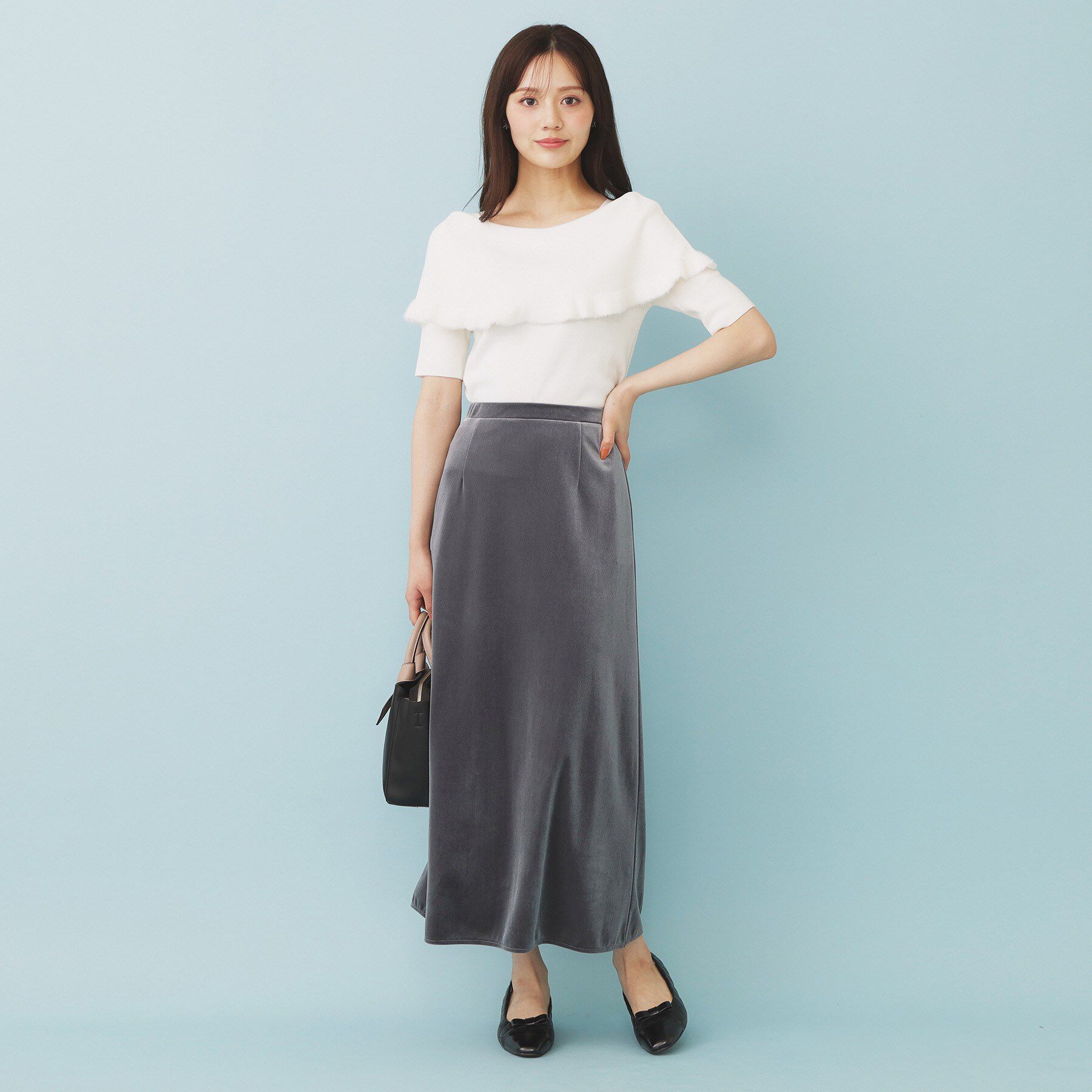 index「ファーフリルケープニット【洗濯機洗い可】」|ニット・セーター|