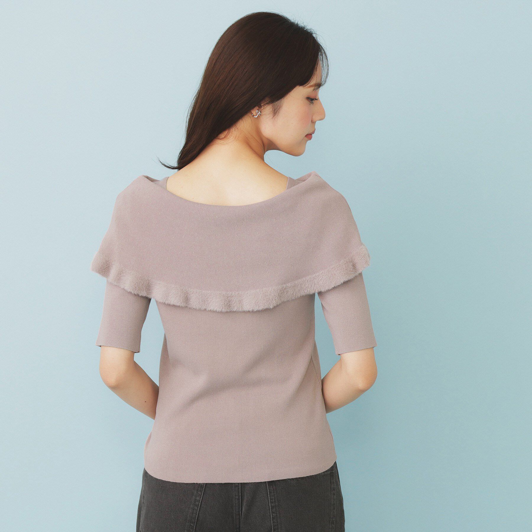 index「ファーフリルケープニット【洗濯機洗い可】」|ニット・セーター|