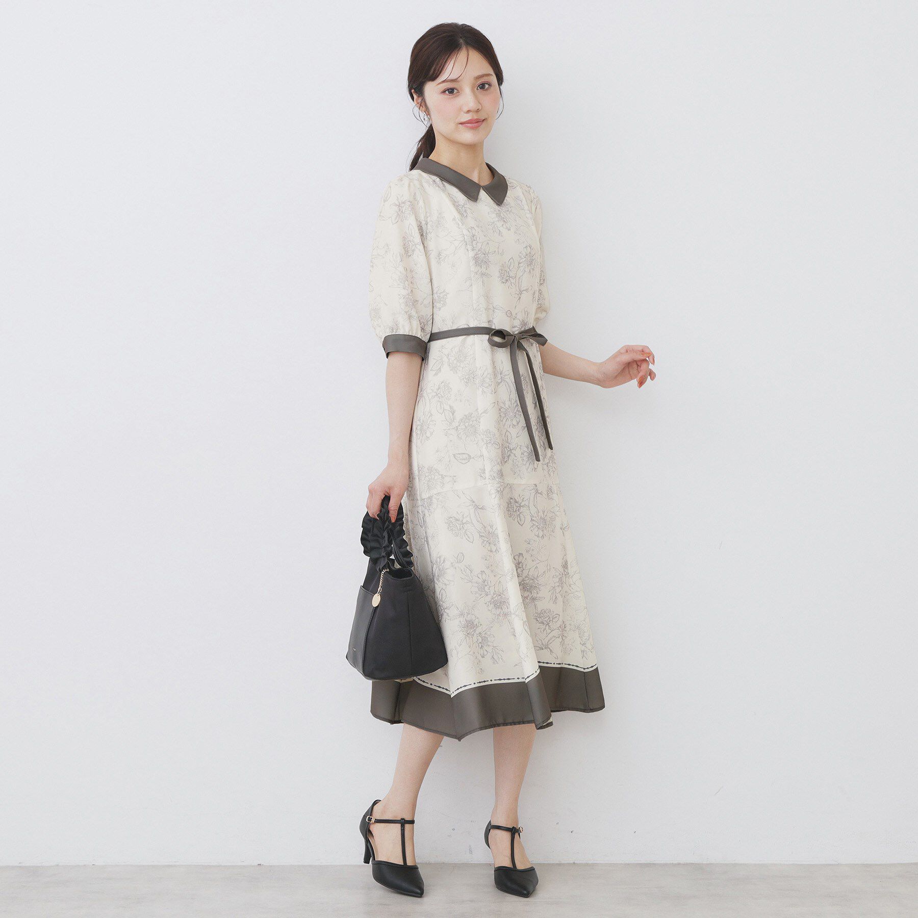 index「2WAY パネルフラワーバイカラーワンピース【洗濯機洗い可/イージーアイロン】」|ワンピース|