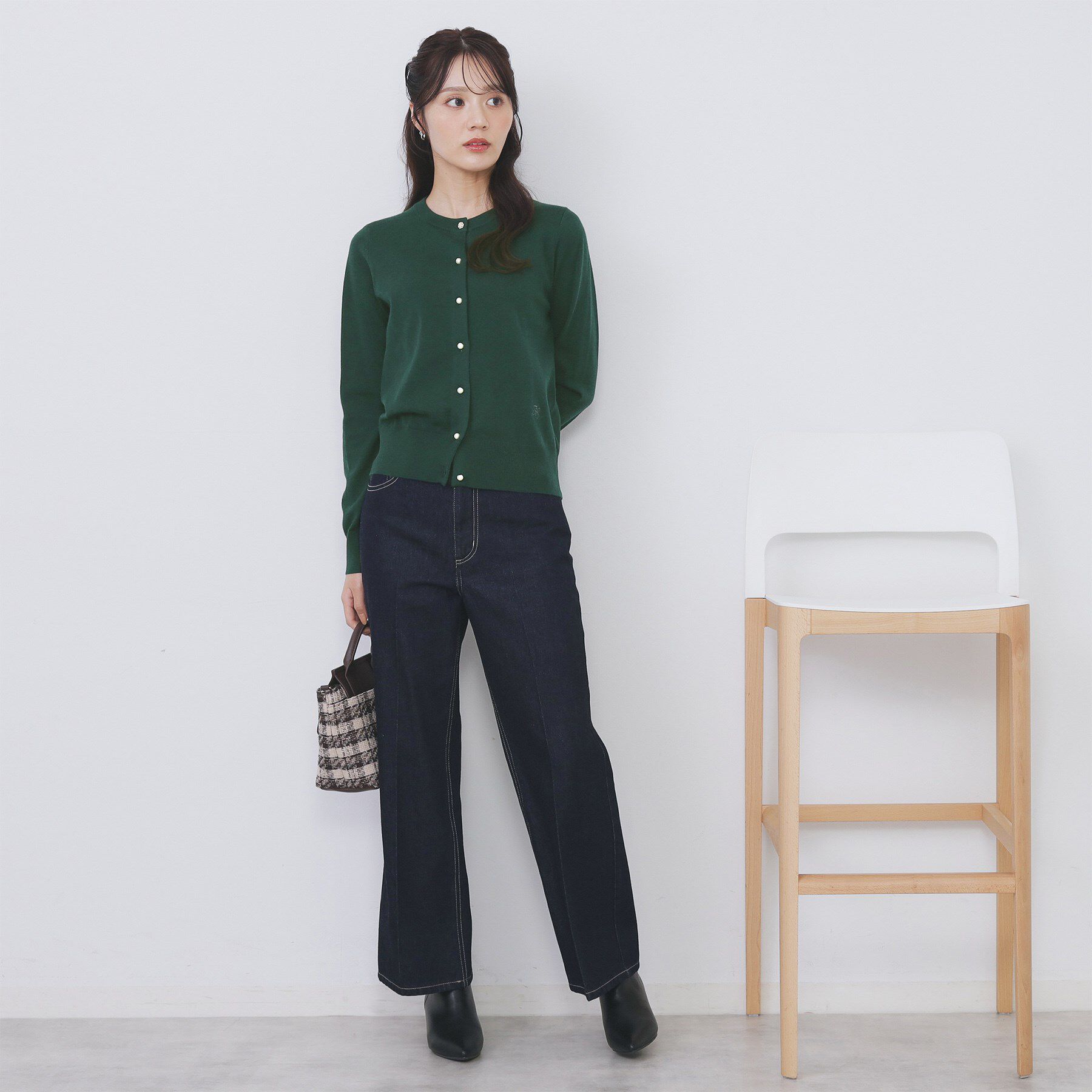 index「ビジュークルーネックカーディガン【洗濯機OK】《7col/XS～LL》」|カーディガン|