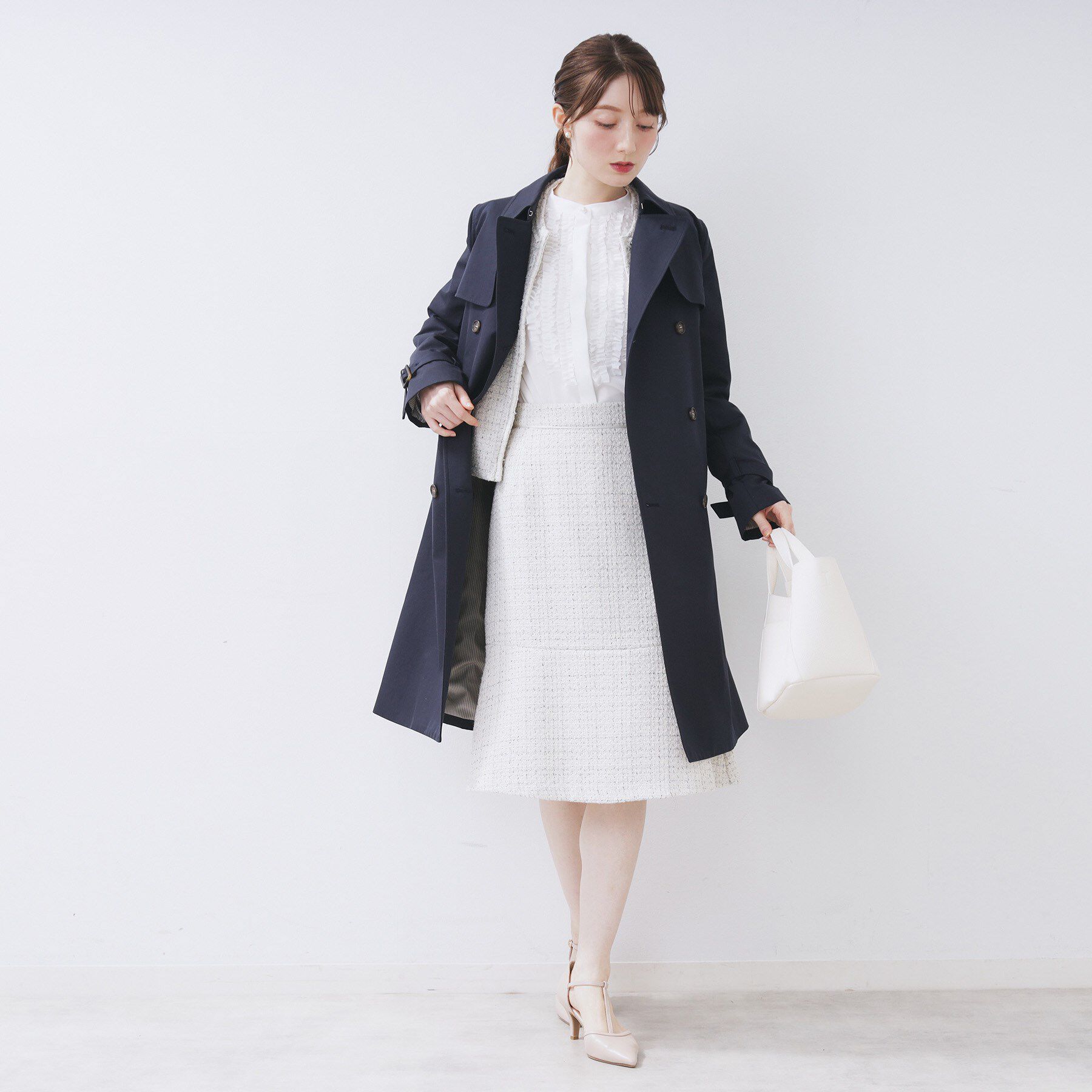 index「バンドカラーフリルブラウス【洗濯機OK/イージーアイロン】」|シャツ・ブラウス|