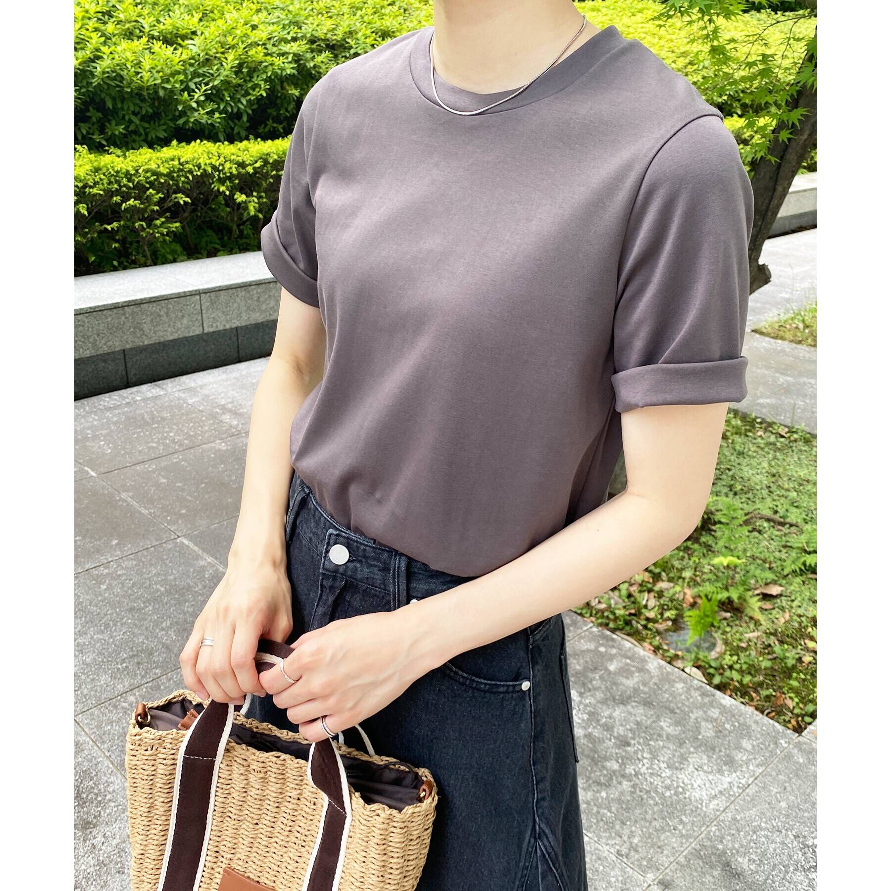 OPAQUE.CLIP「◆アイスタッチシルキーコットン クルーネックTシャツ【WEB限定サイズ】」|Tシャツ・カットソー|