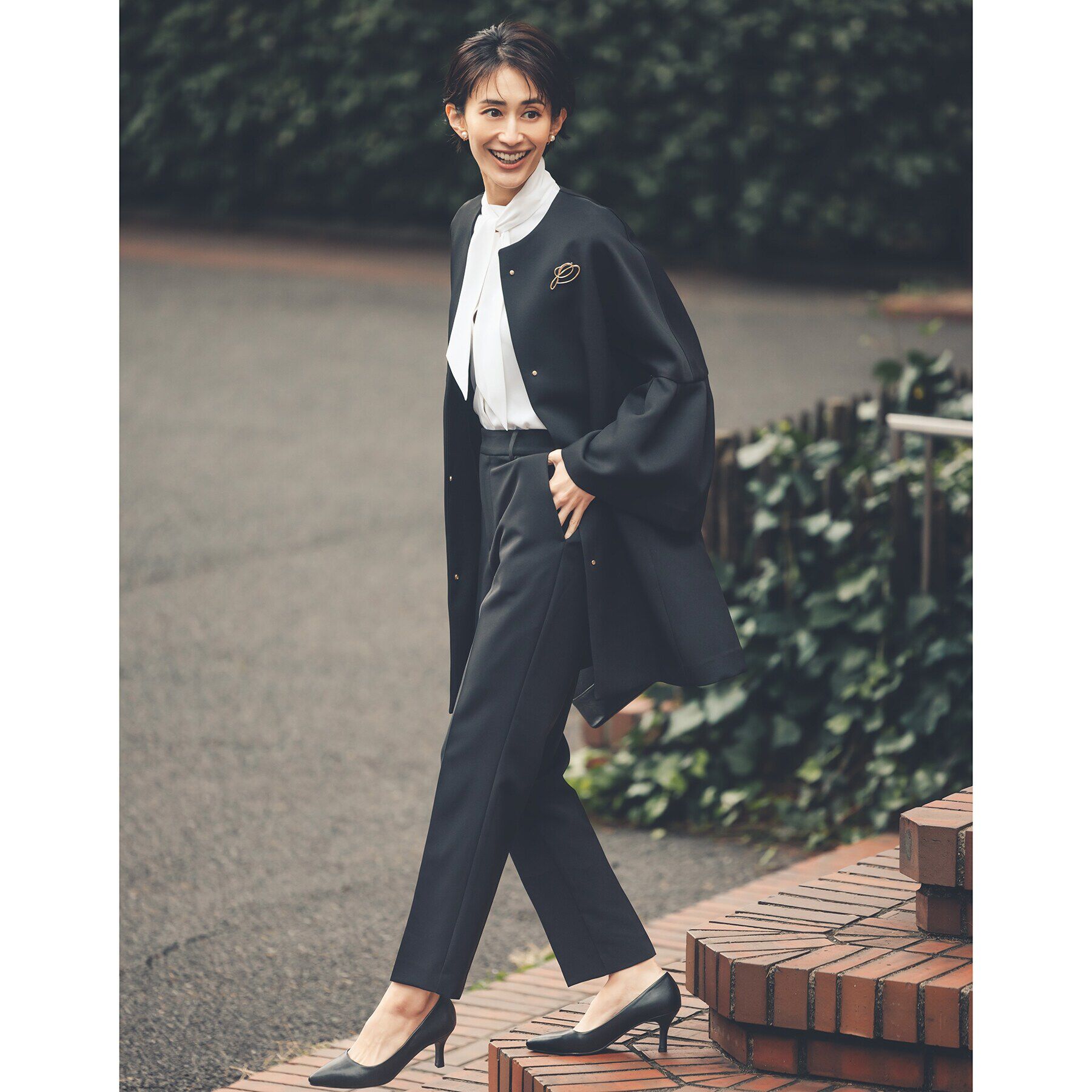 OPAQUE.CLIP「《通勤・セレモニー対応》ボウタイブラウス【洗濯機洗い可】」|シャツ・ブラウス|