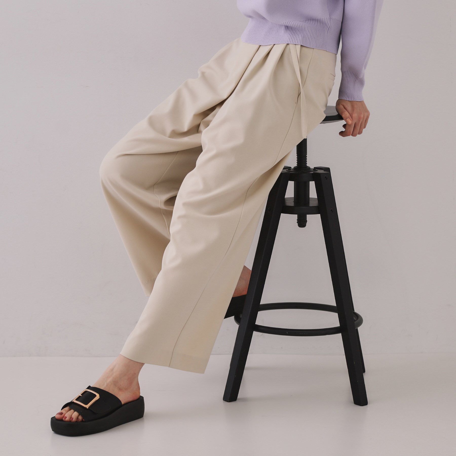 OPAQUE.CLIP「ラップベルトワイドパンツ【洗濯機洗い可】」|その他|ライトベージュ(05