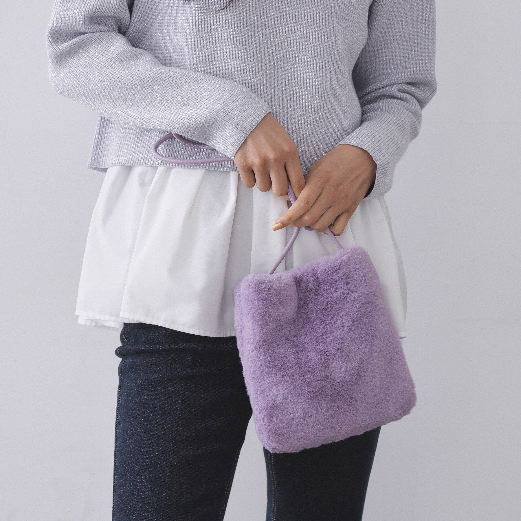 OPAQUE.CLIP「【11色展開】フェイクファースクエアミニポシェット」|ショルダー・メッセンジャー|