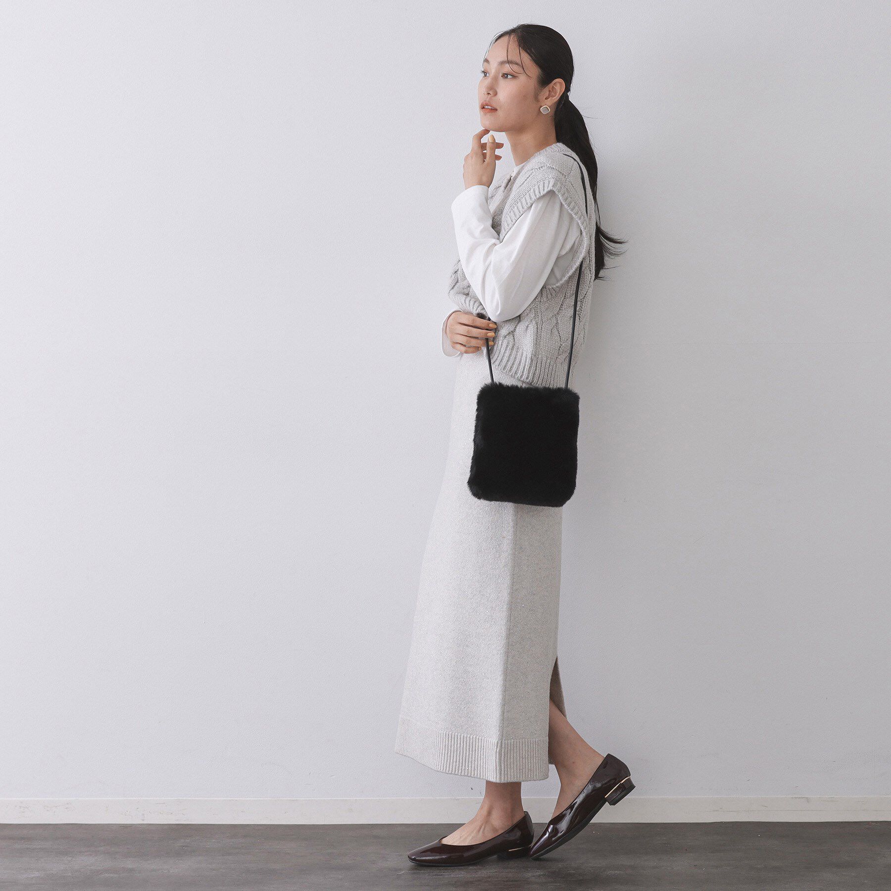 OPAQUE.CLIP「【11色展開】フェイクファースクエアミニポシェット」|ショルダー・メッセンジャー|