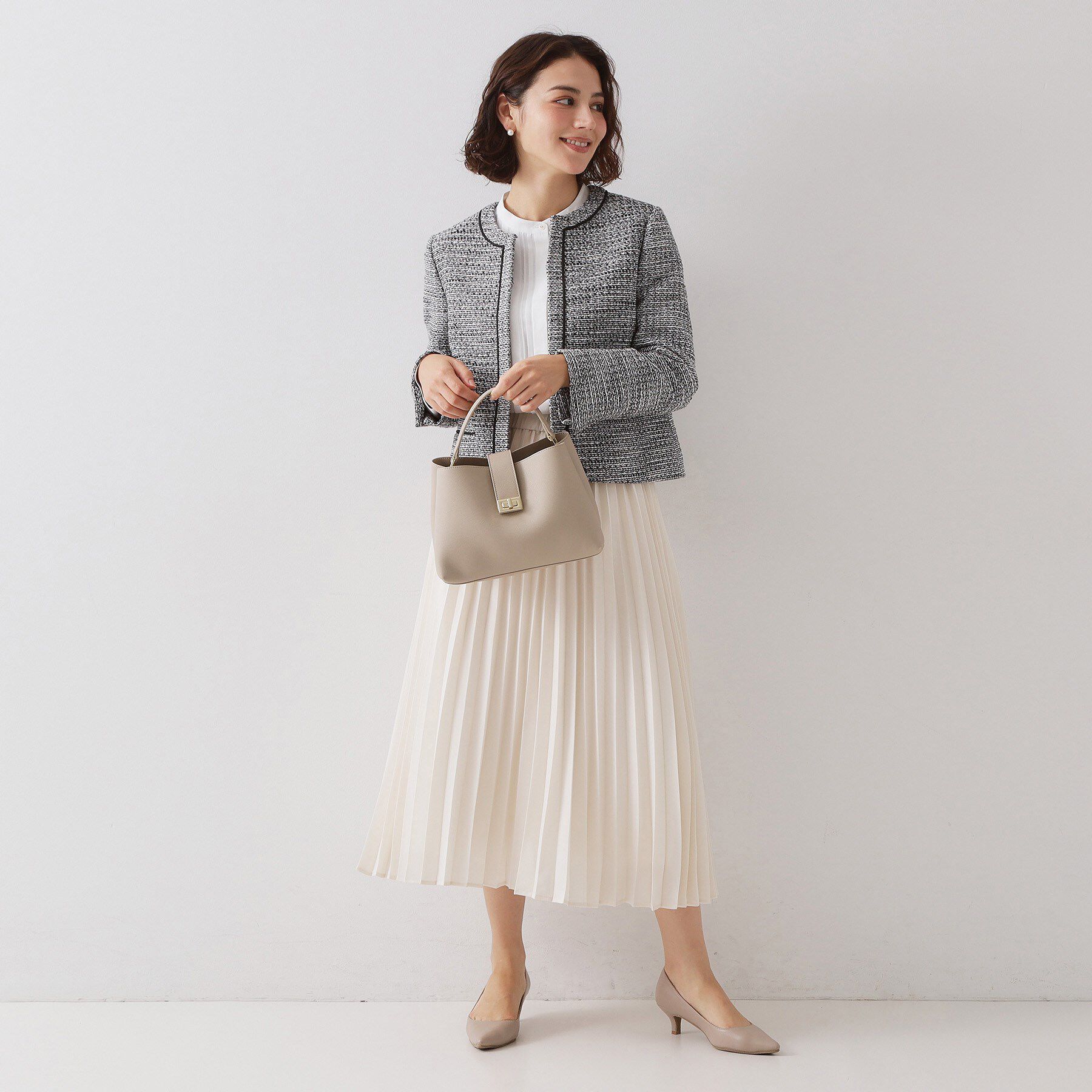 OPAQUE.CLIP「【2WAY】サフィアーノ調ミドルワンハンドルバッグ」|ハンドバッグ|