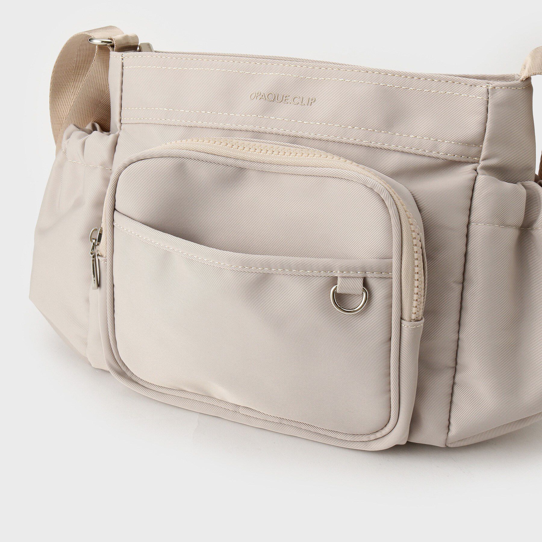 OPAQUE.CLIP「フロントポケット3層デザインショルダーバッグ【マルチポケット】」|ショルダー・メッセンジャー|