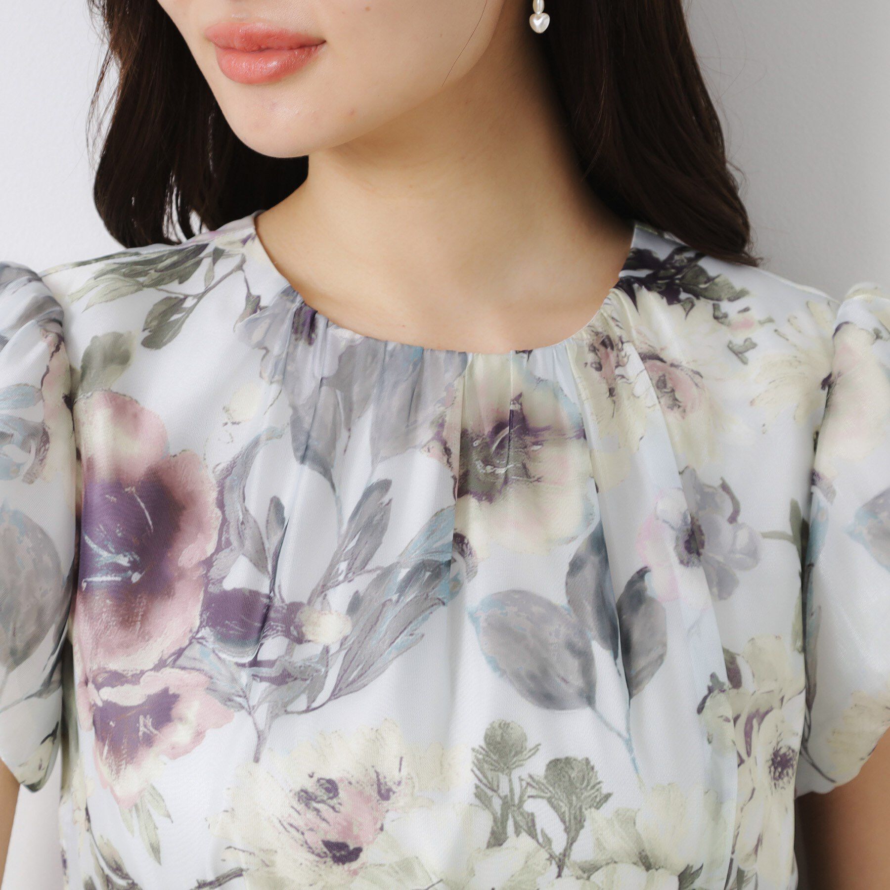 Couture broach「【花柄・一枚で着映える・細見え】Summerオーガンフルールワンピース」|ワンピース|