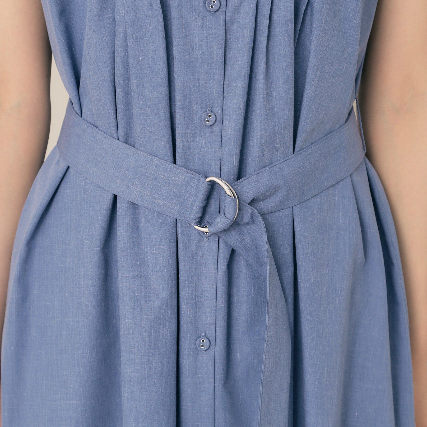 Couture broach「【Aライン・細見え】フロントタックシャツワンピース」|ワンピース|