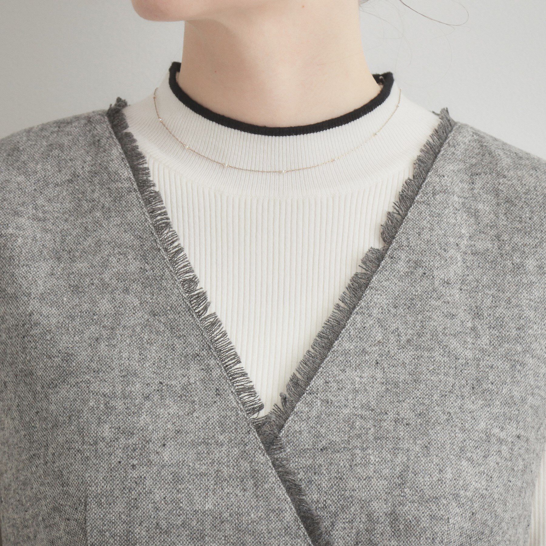 Couture broach「【通勤】フリンジツイードジャンスカ」|ジャンパースカート|