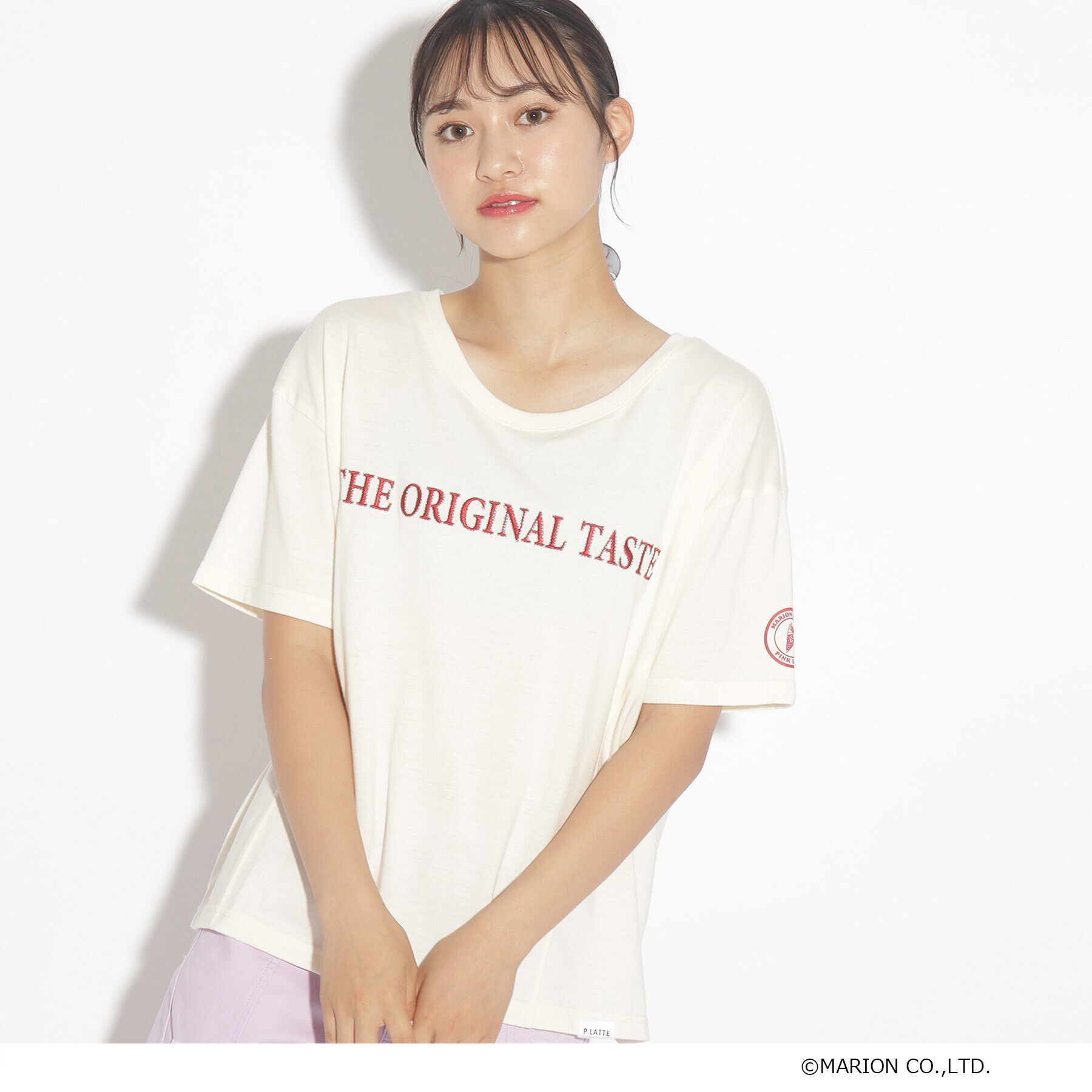 PINK-latte「【マリオンクレープ/ニコラ掲載商品】マリオンクレープコラボTシャツ」|Tシャツ・カットソー|