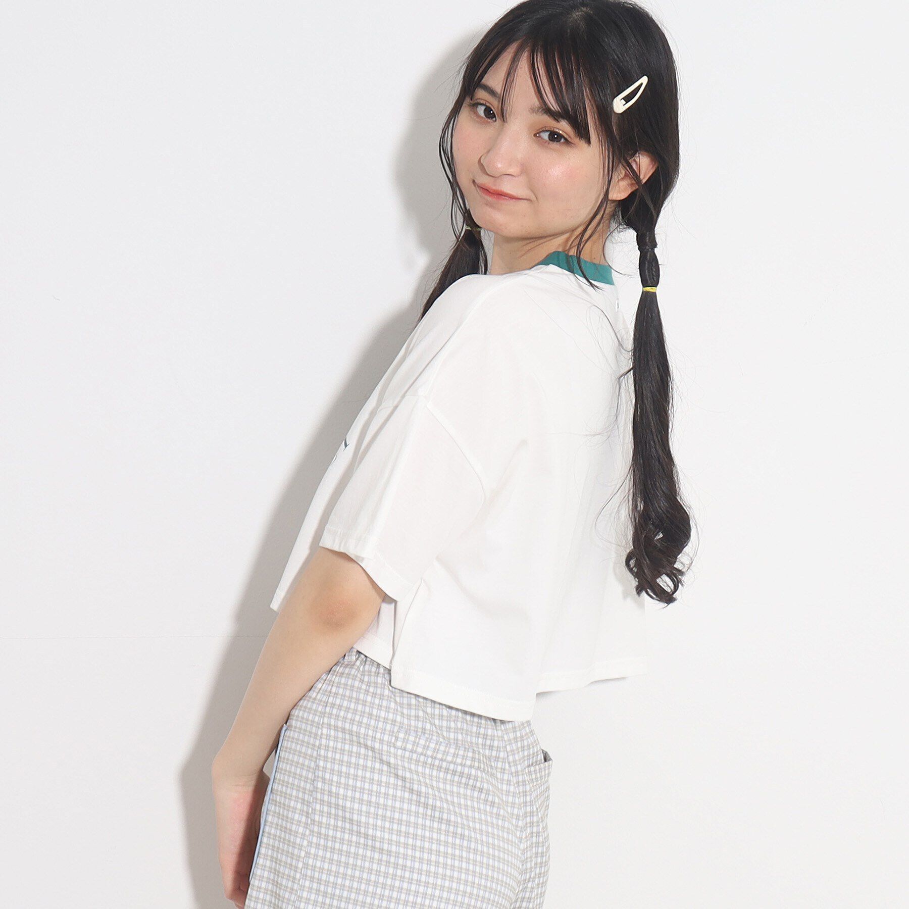 PINK-latte「【接触冷感機能付き】リンガー配色Tシャツ」|Tシャツ・カットソー|