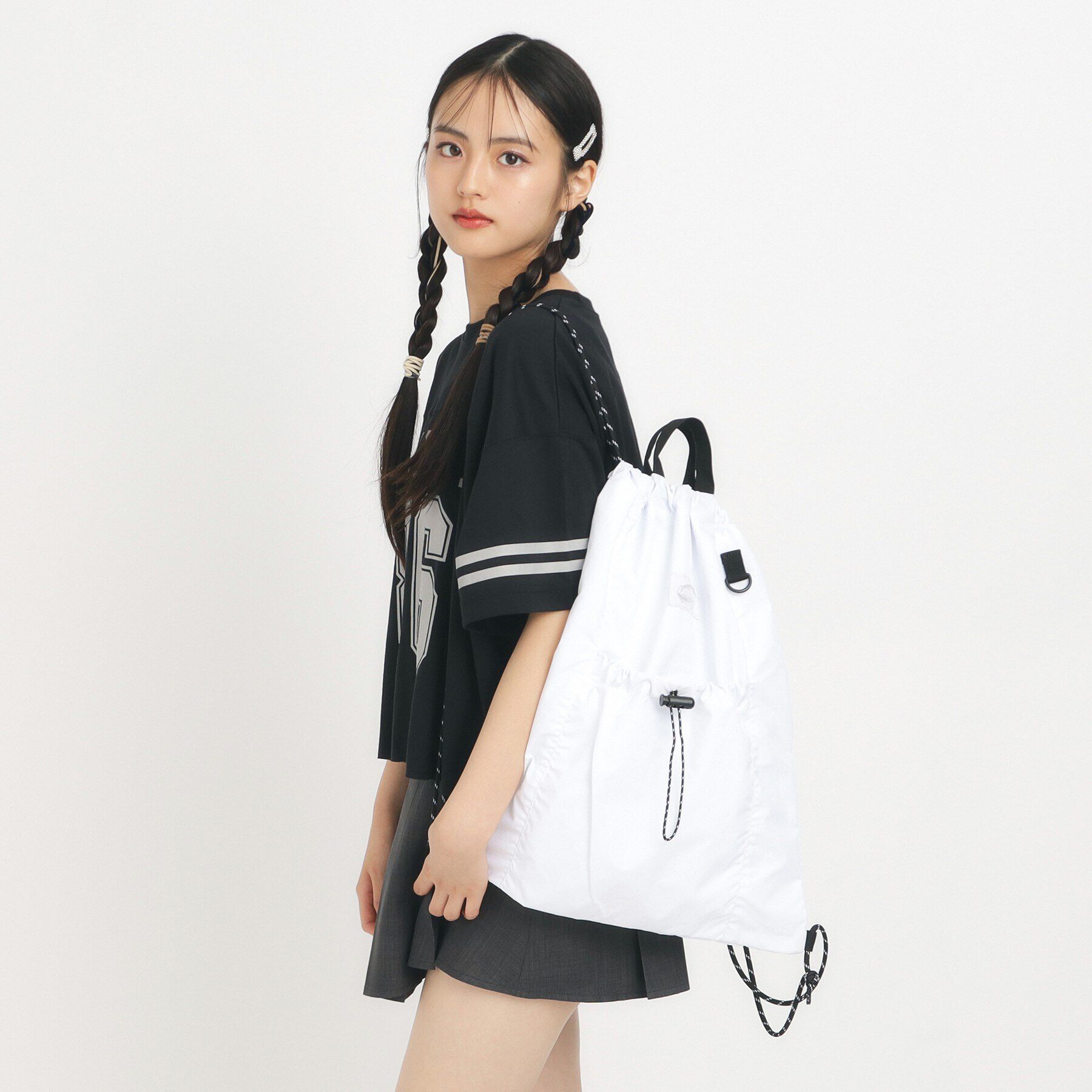 PINK-latte「ドロストナップサック」|リュック|