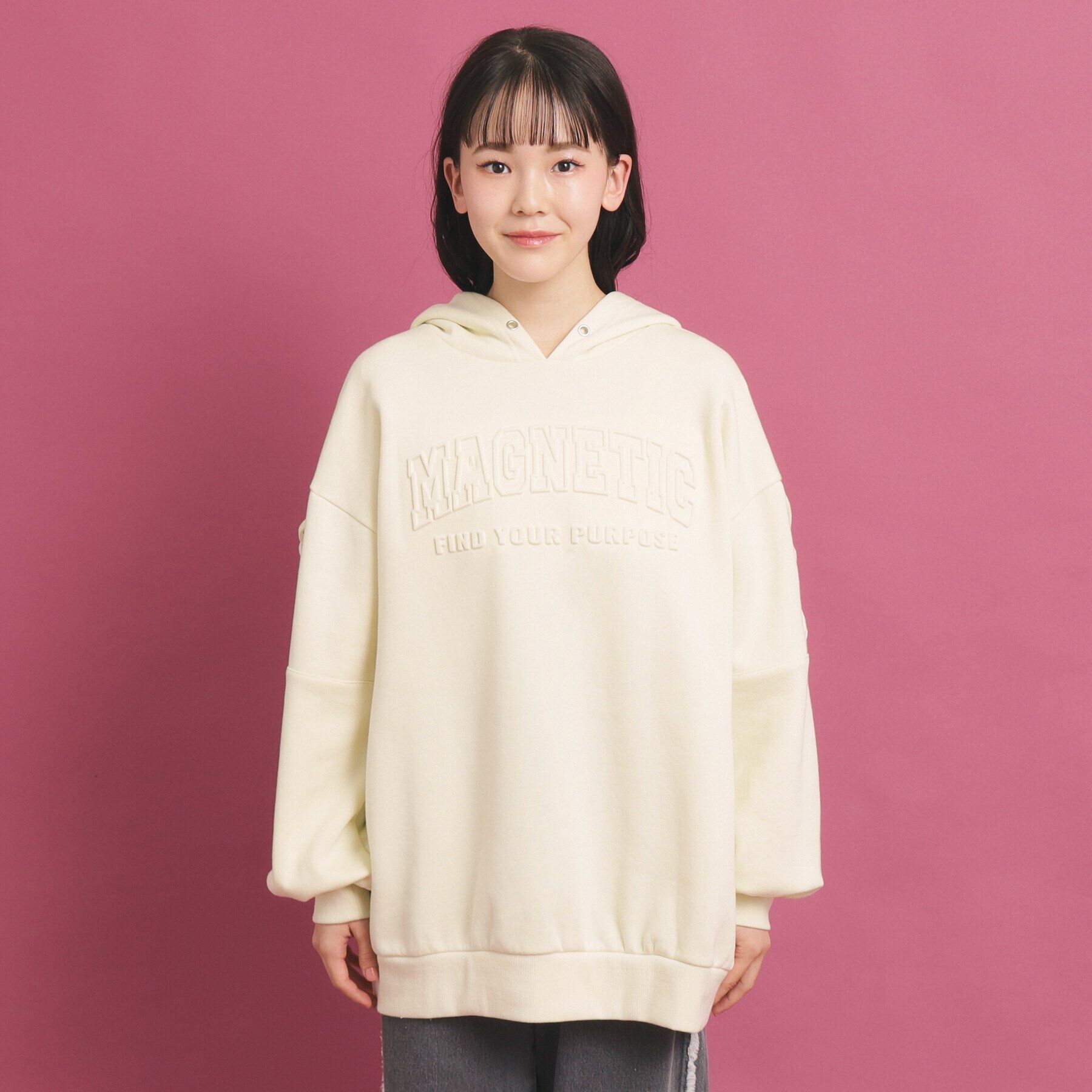 PINK-latte「【定番】袖レースアップ フード付きプルオーバー」|その他|