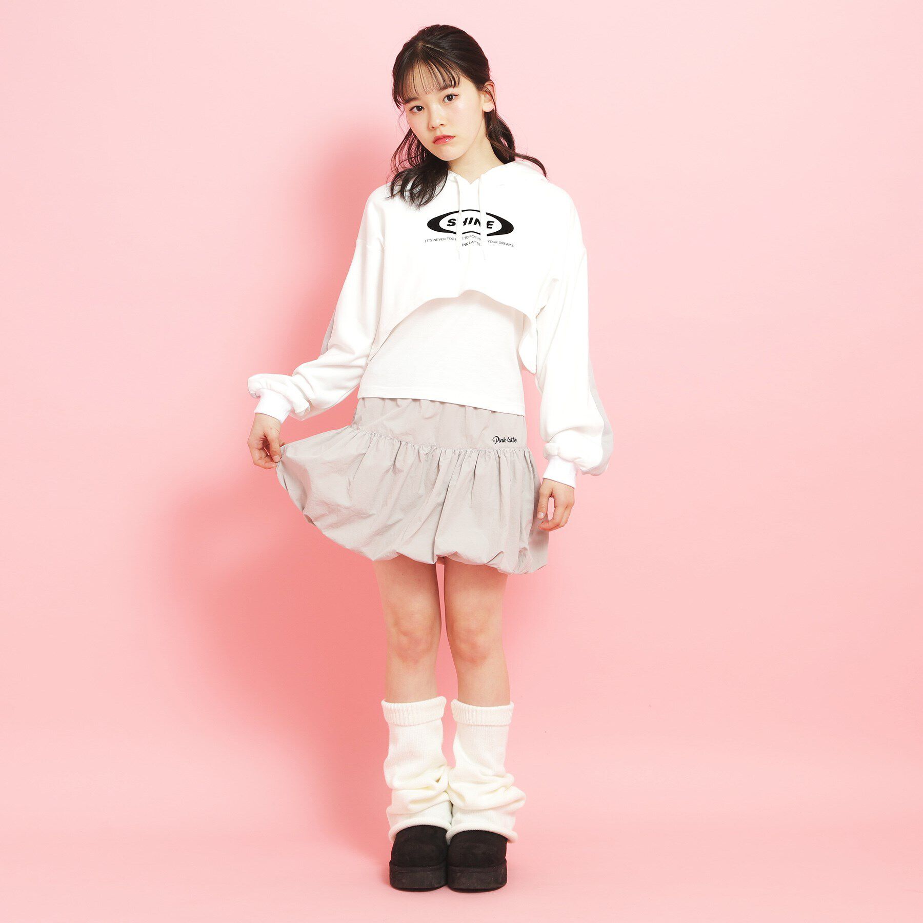 PINK-latte「【セットアイテム】裏毛短丈パーカ＋タンクトップ」|その他|