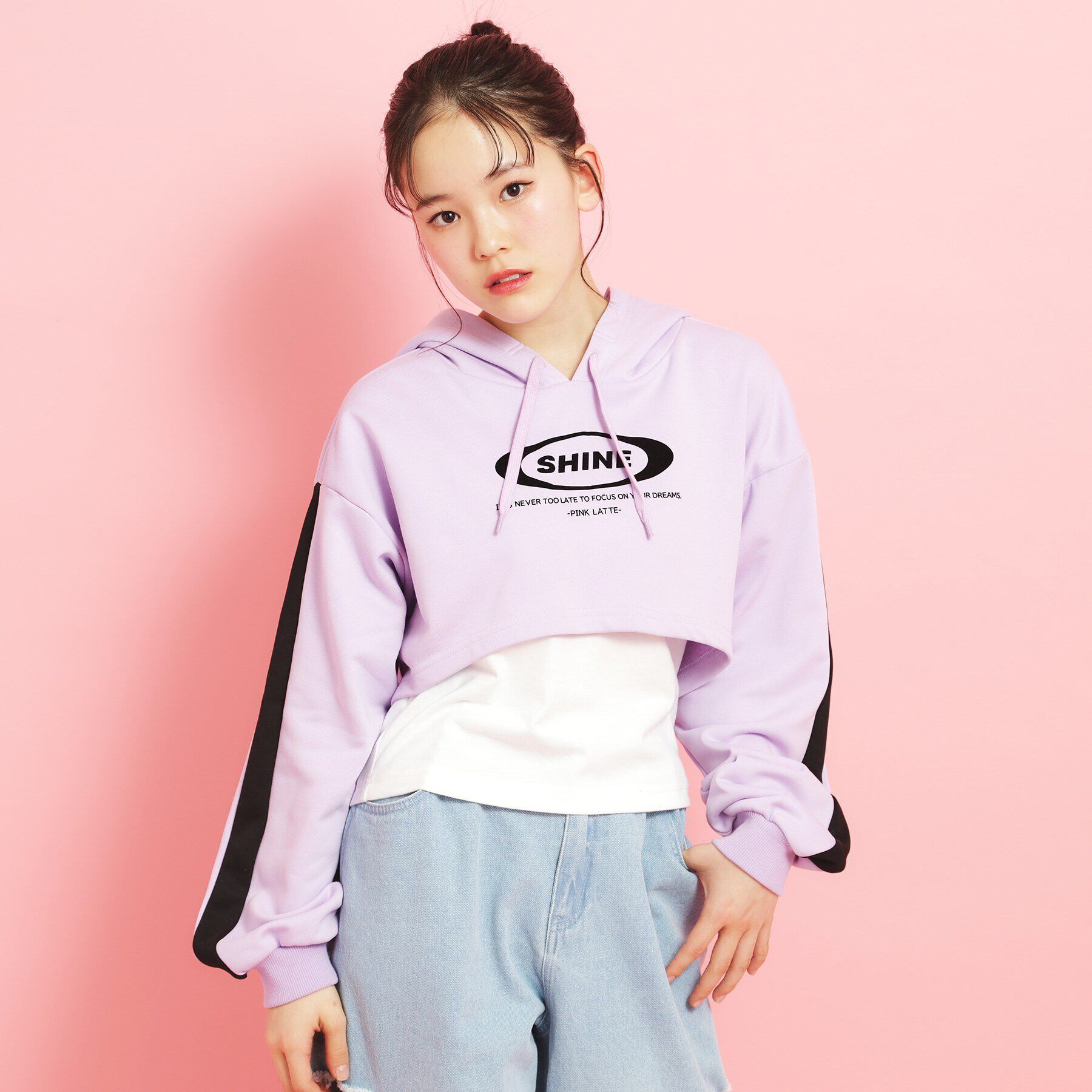 PINK-latte「【セットアイテム】裏毛短丈パーカ＋タンクトップ」|その他|