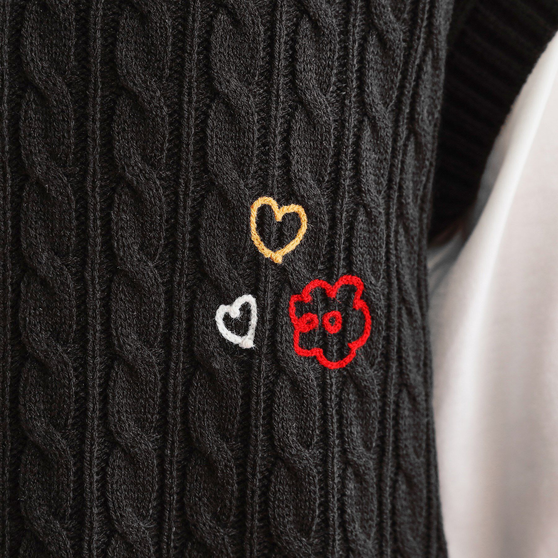 PINK-latte「【SETアイテム】手書き風ニットベスト＋ロンTセット」|その他|