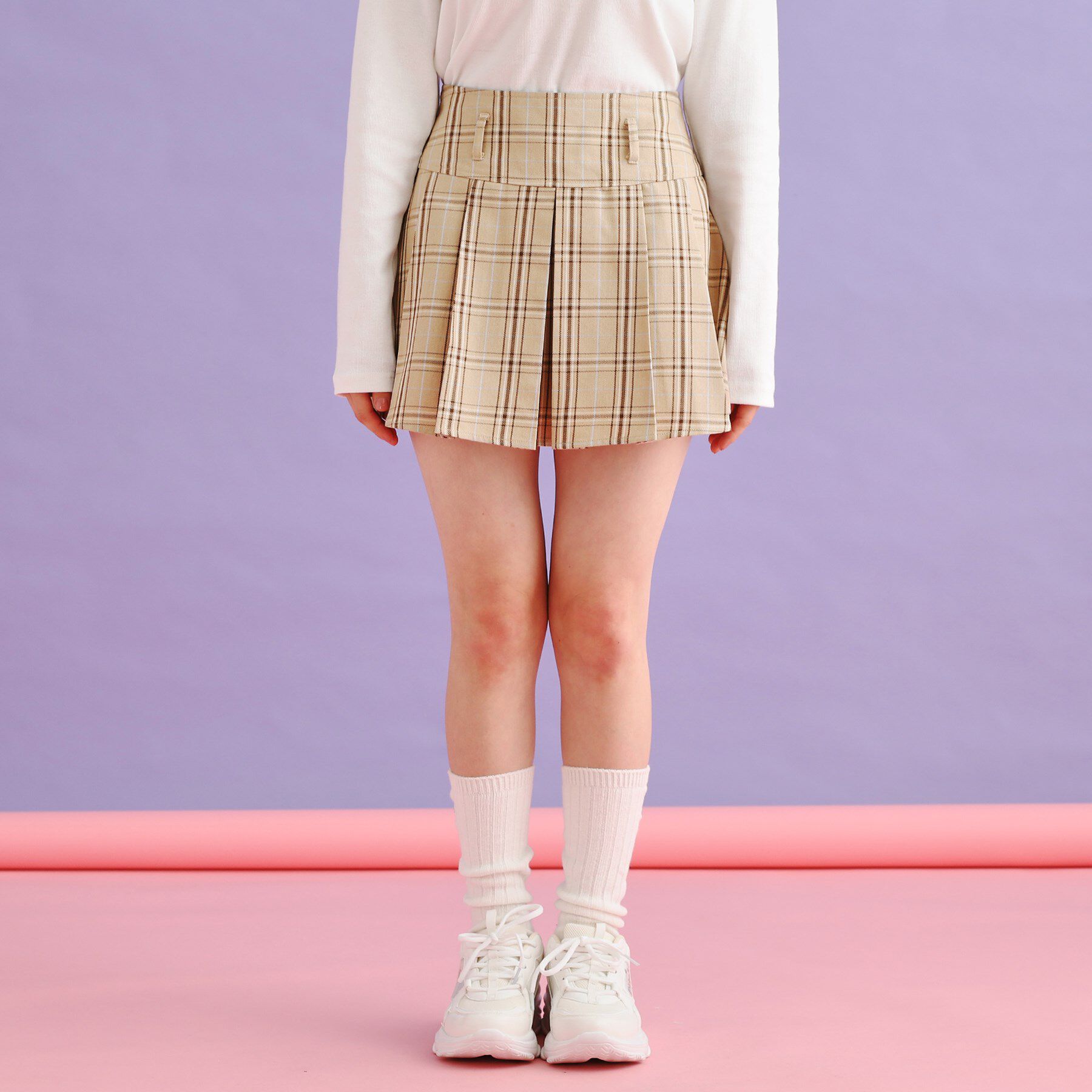PINK-latte「ベルト付きプリーツスカート」|スカート|