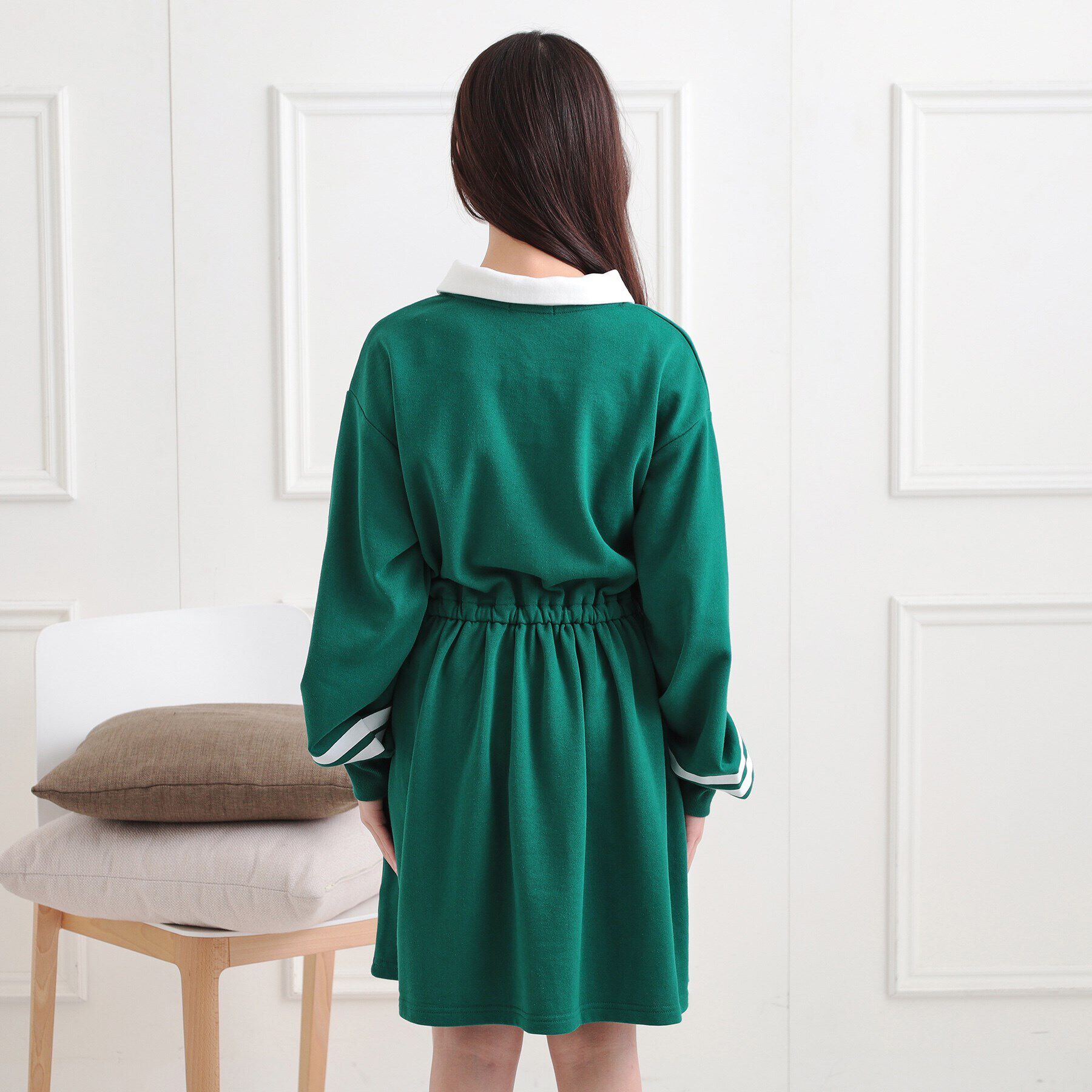 PINK-latte「ミニ裏エリ付きドロストワンピース」|ワンピース|