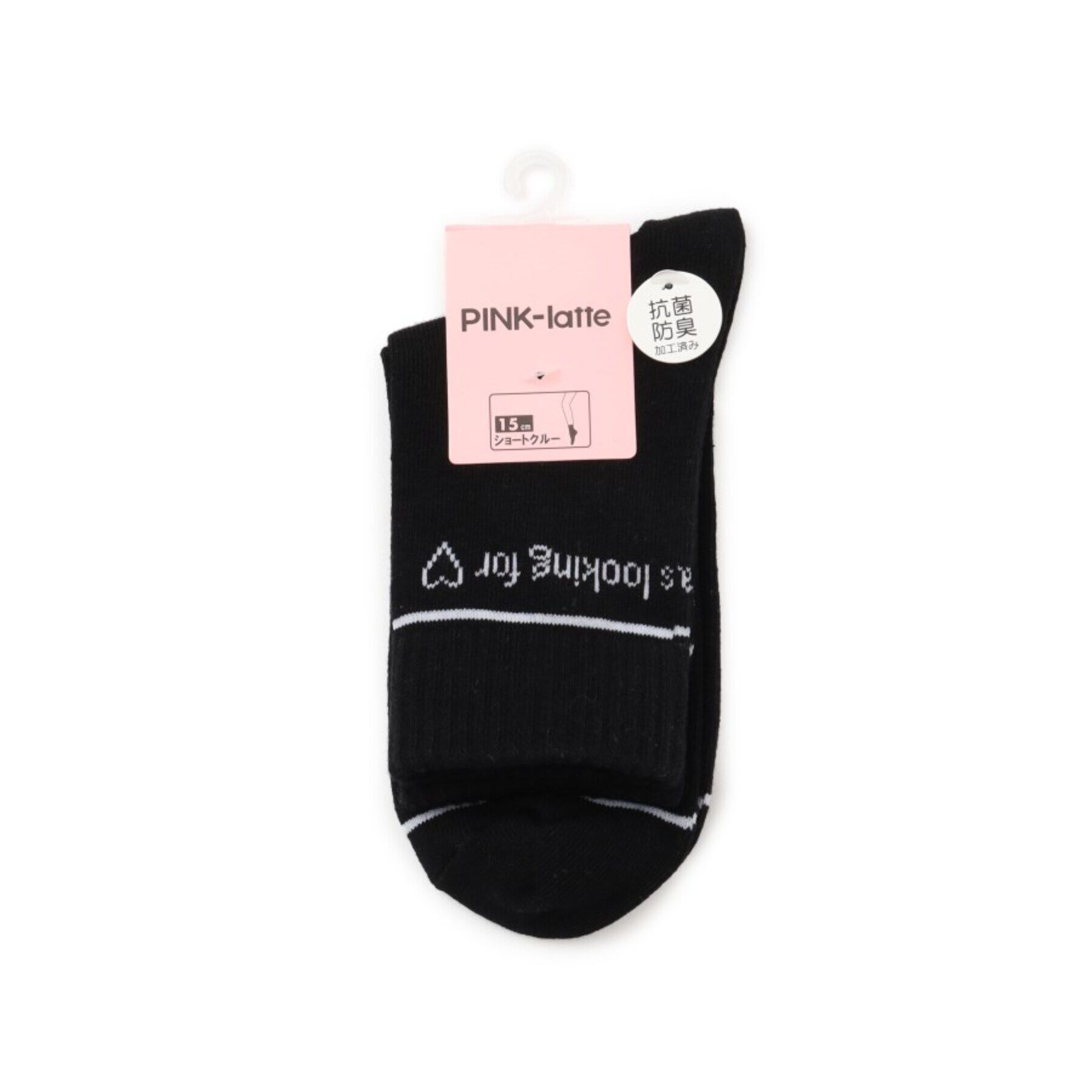 PINK-latte「【15cm丈】ピンボーダーショートソックス」|ソックス|