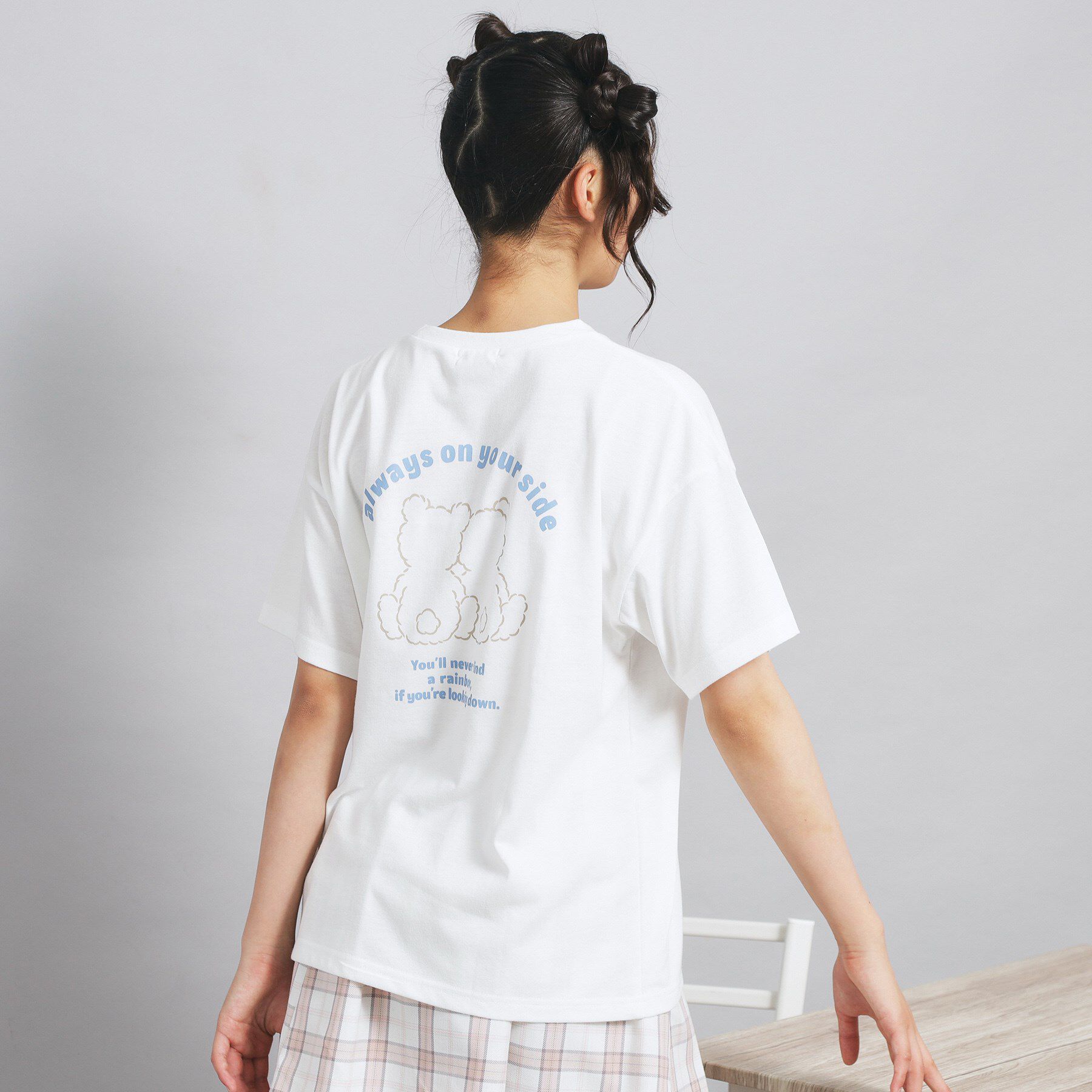 PINK-latte「ペアくまちゃんビッグTシャツ」|Tシャツ・カットソー|オフホワイト(003