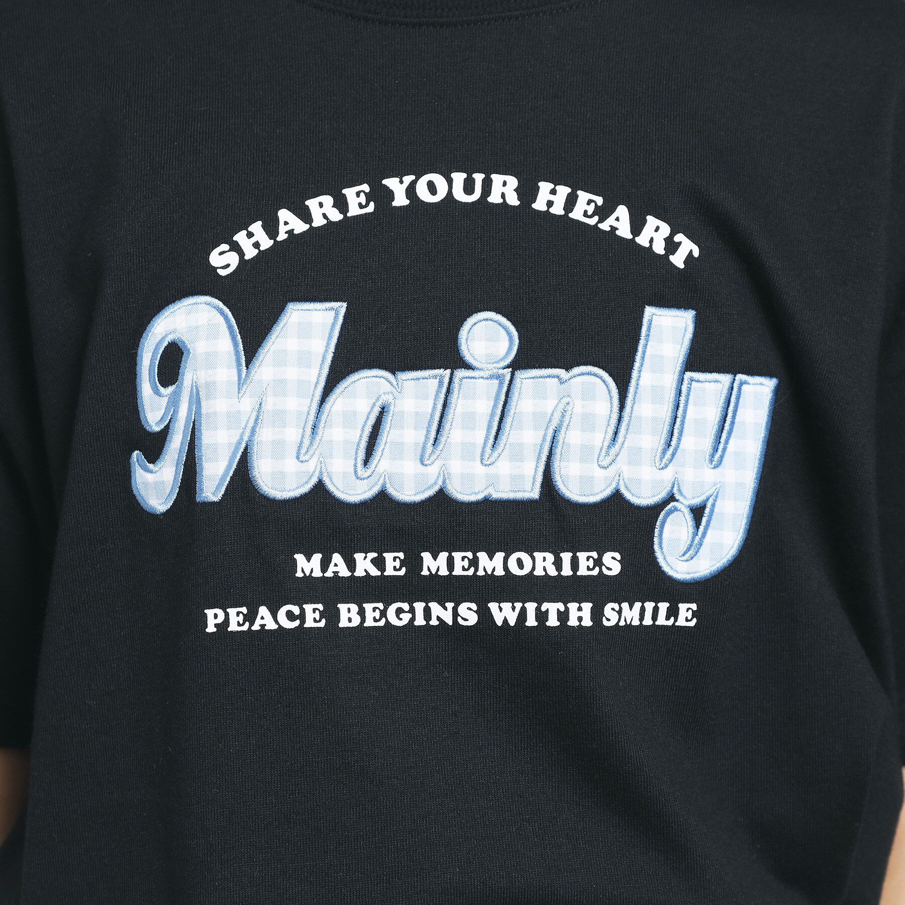 PINK-latte「ギンガムアップリケTシャツ」|Tシャツ・カットソー|