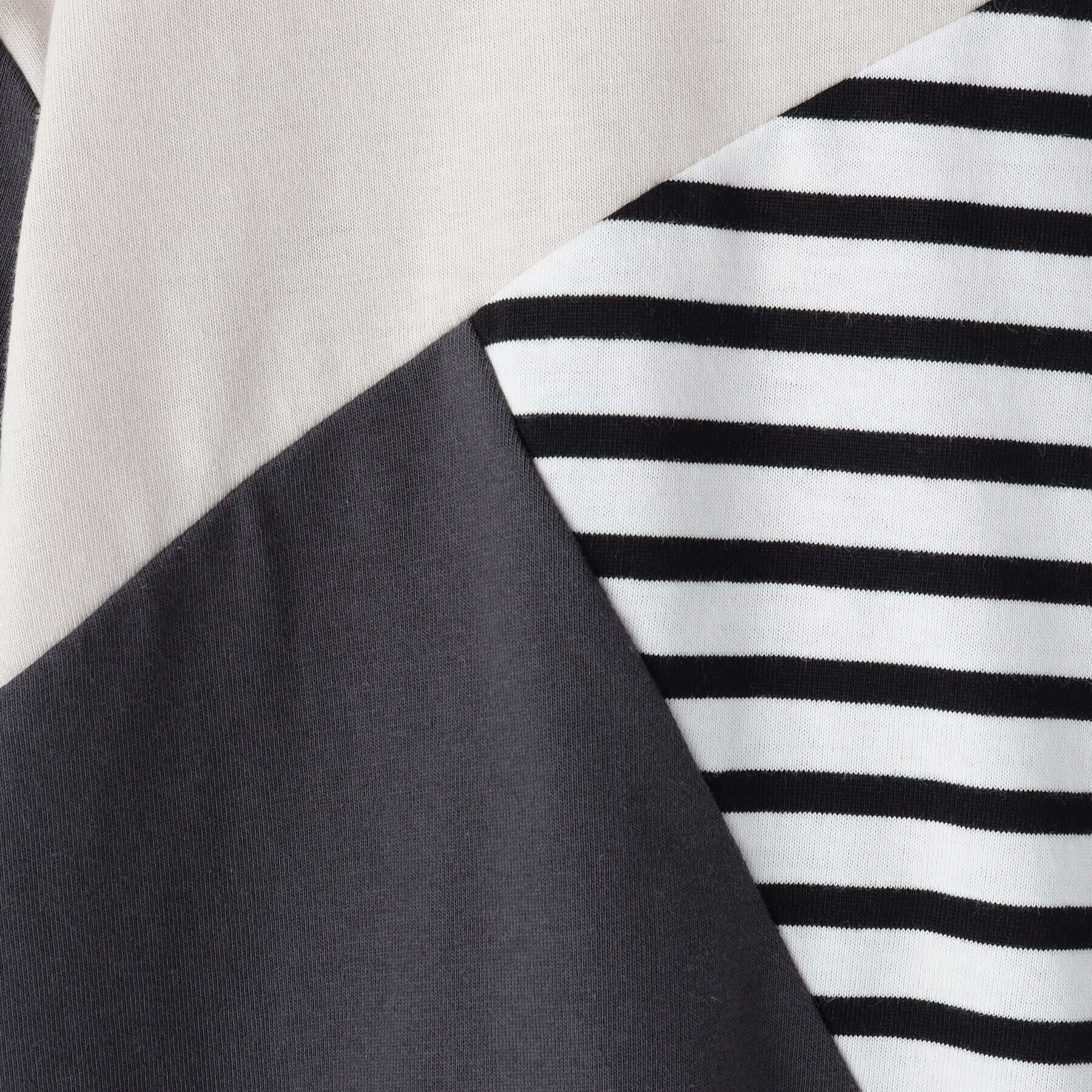 THE SHOP TK「【100-150】斜めブロッキング長袖Tシャツ/洗濯機OK」|Tシャツ・カットソー|