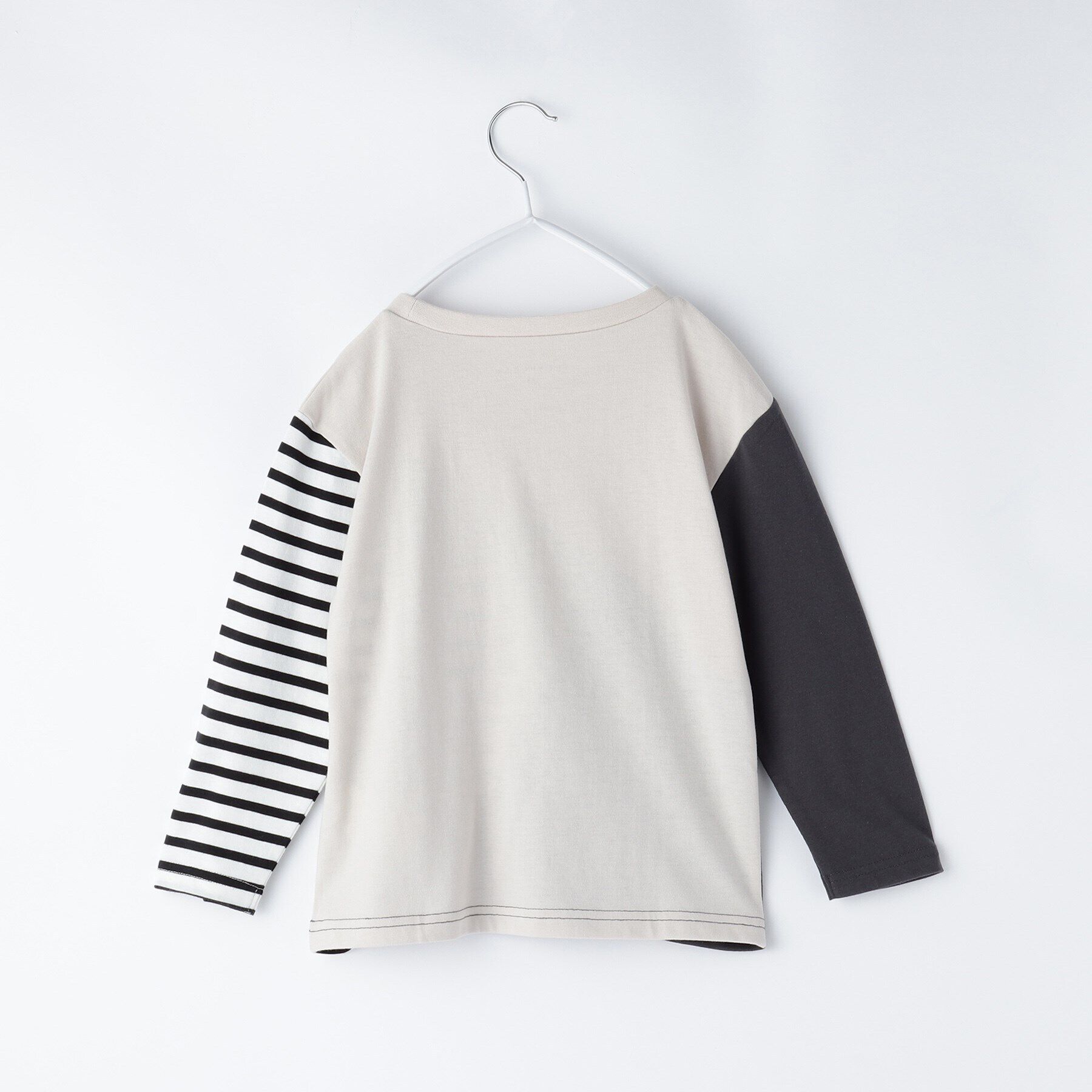 THE SHOP TK「【100-150】斜めブロッキング長袖Tシャツ/洗濯機OK」|Tシャツ・カットソー|